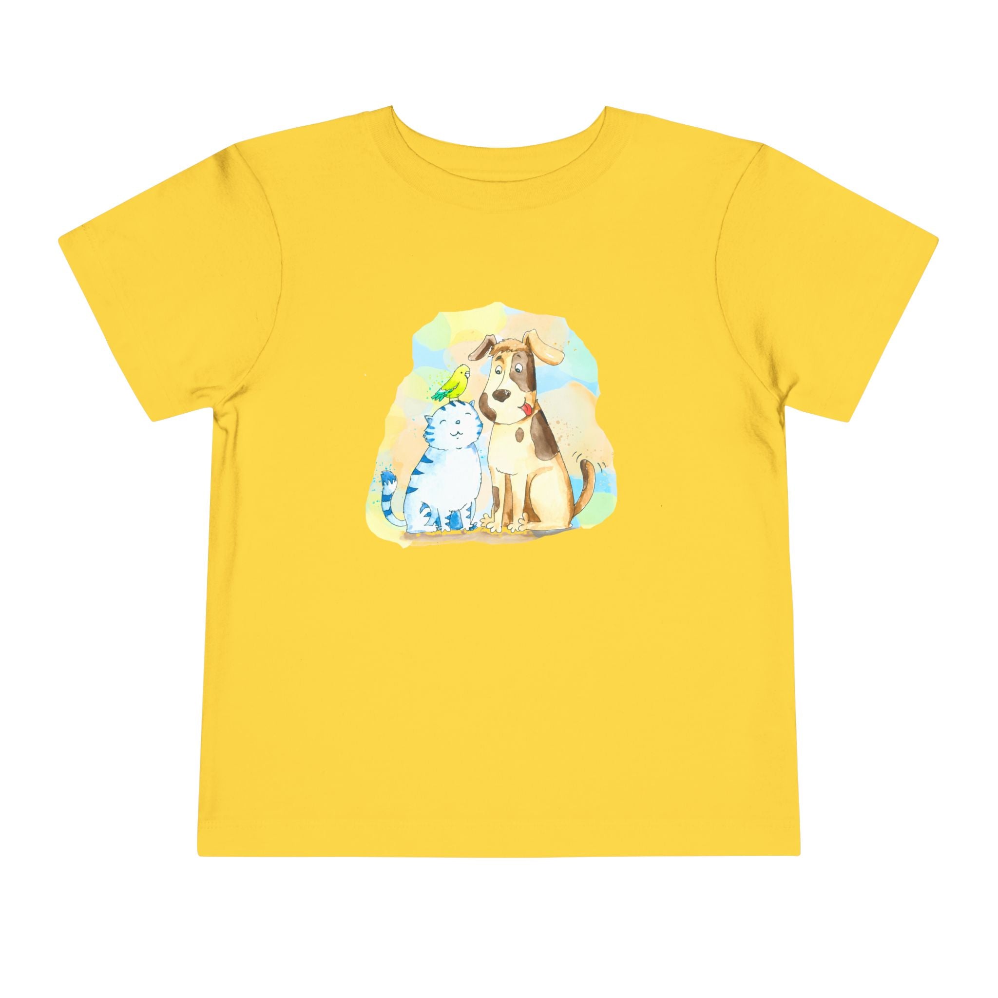 Toddler Tee — Cute Puppy & Kitten Watercolor Kids Shirt