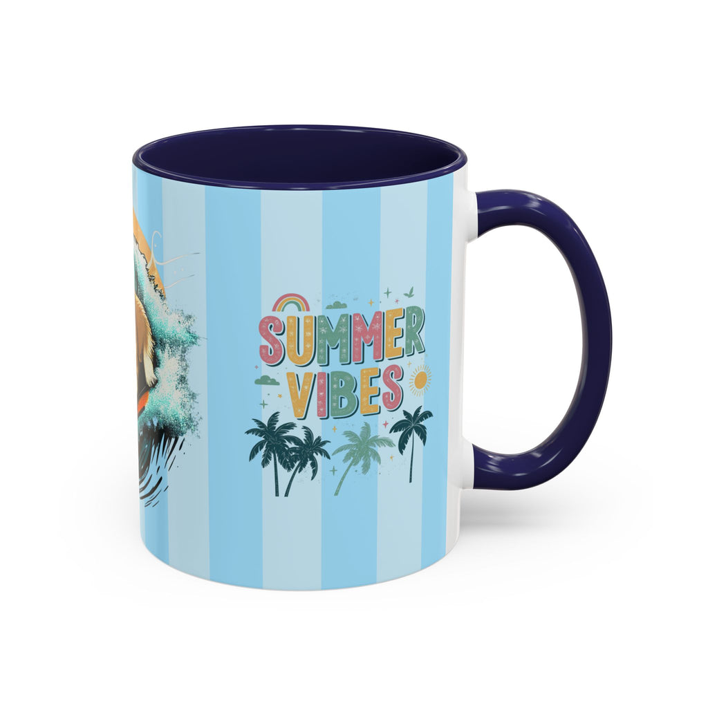 Summer Vibes Corgi Surf Coffee Mug — Cute Dog Lover Gift (11/15 oz)