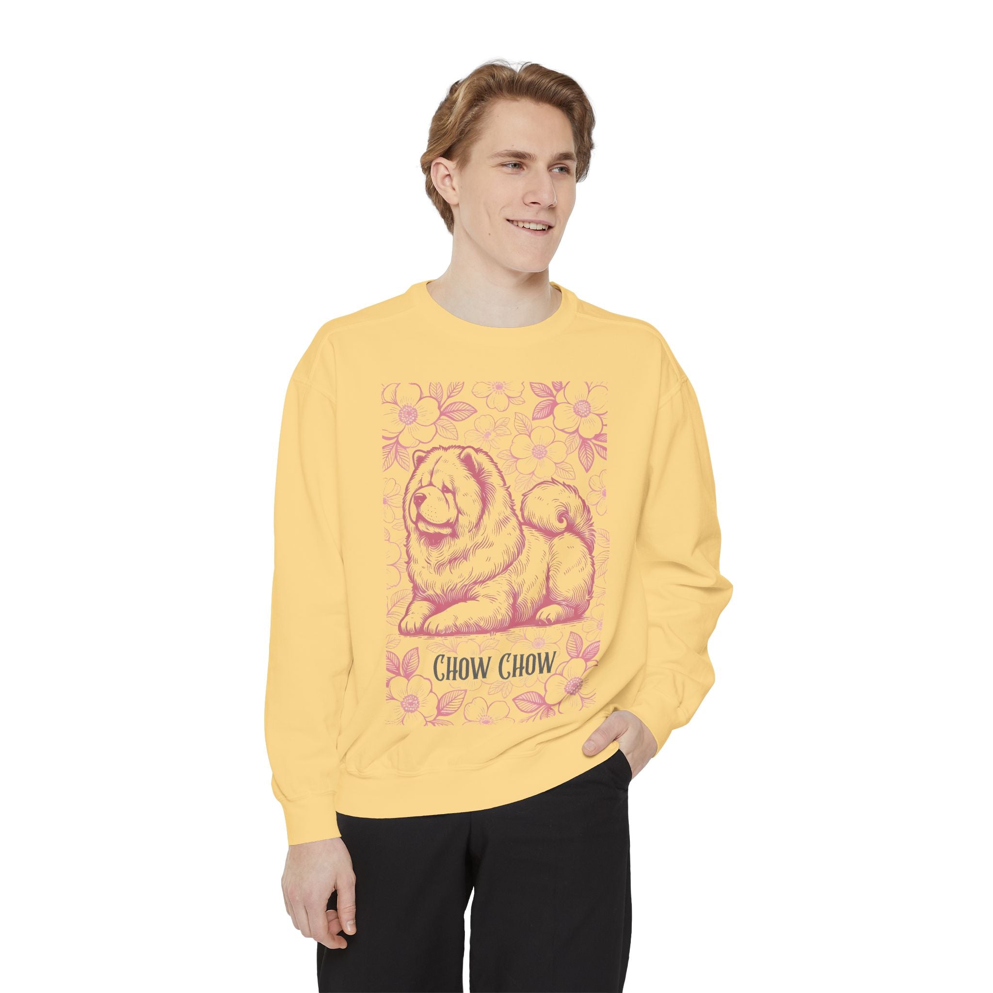 Chow Chow Floral Sweatshirt — Vintage Sketch Dog Crewneck