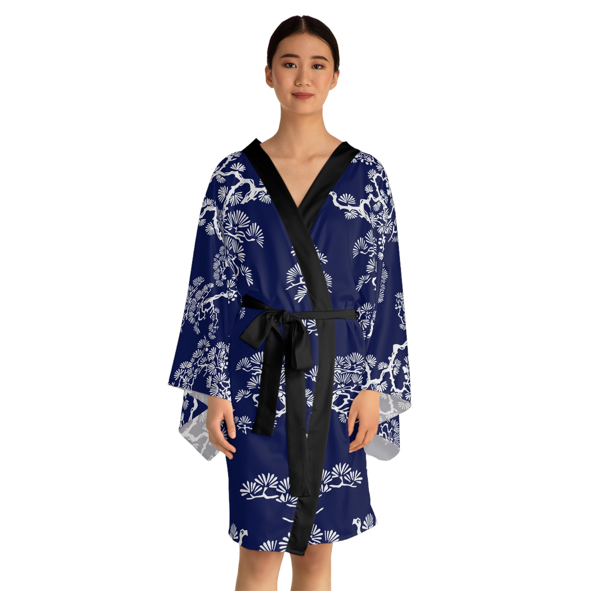 Shiba Inu Sakura Kimono Robe — Japanese Cherry Blossom Long Sleeve