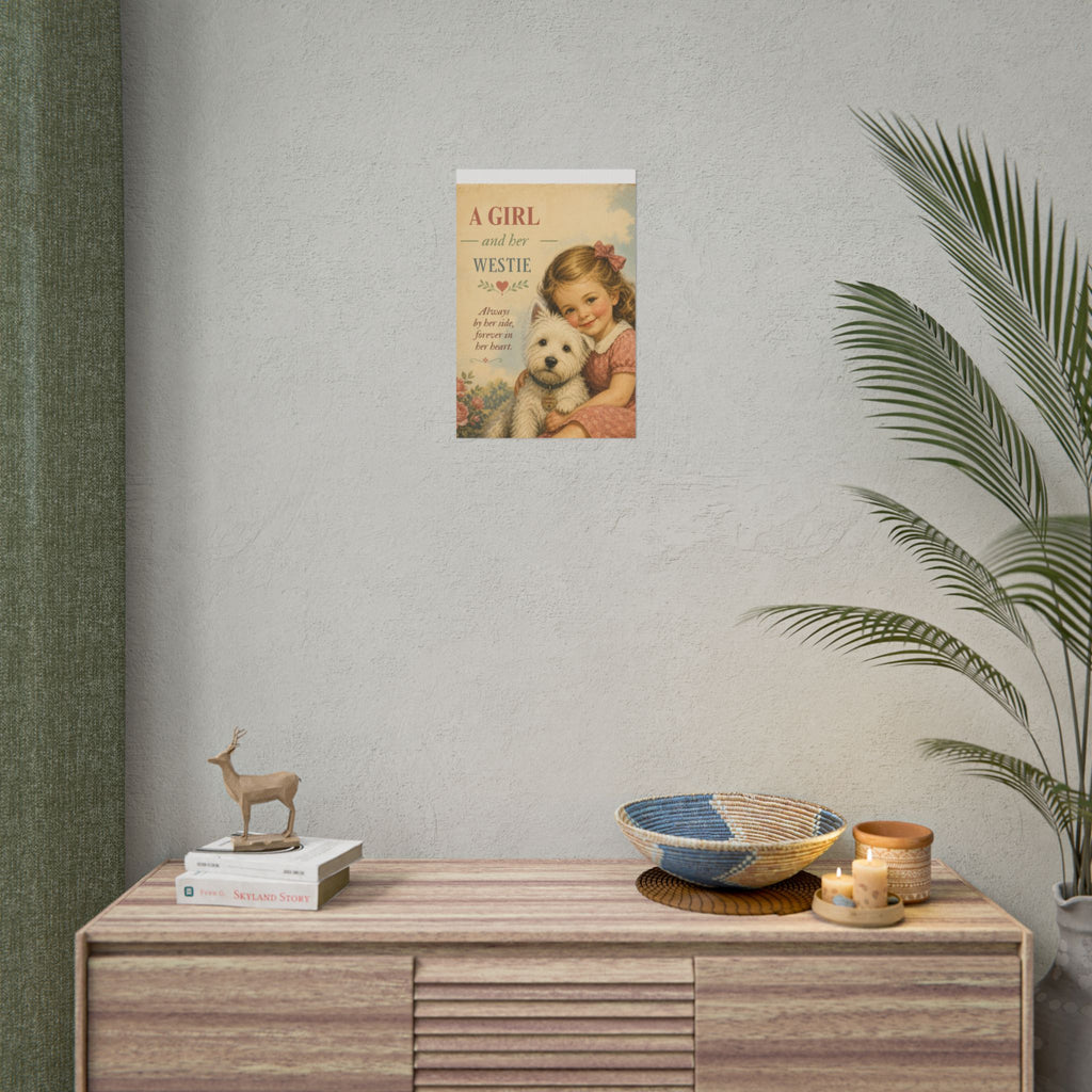 Westie Dog Poster — "A Girl and Her Westie" Vintage Art Print