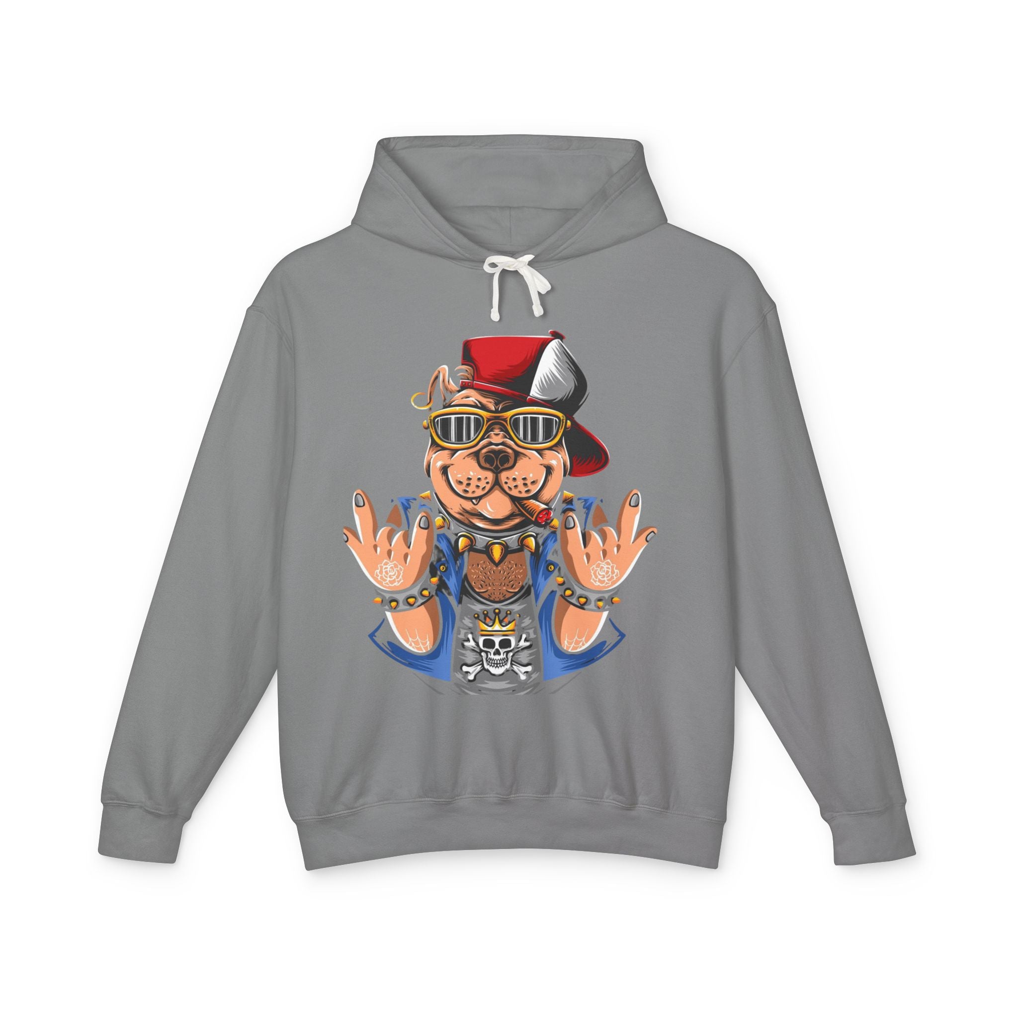Gangster Bulldog Hoodie — Retro Cool Dog Graphic Sweatshirt
