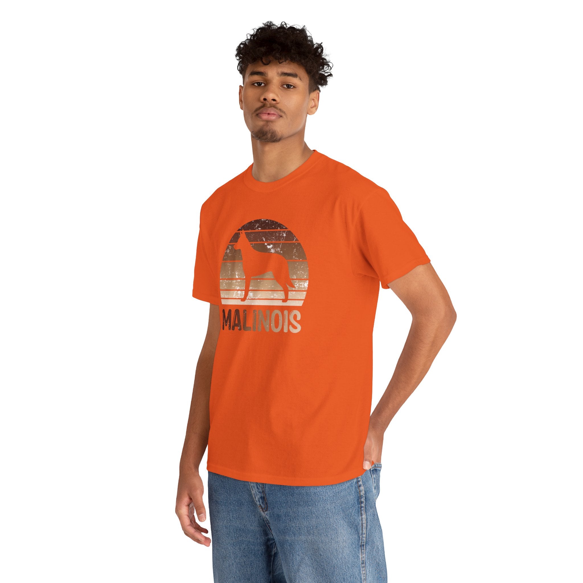 Belgian Malinois Retro Sunset T-Shirt – Unisex Dog Lover Graphic Tee