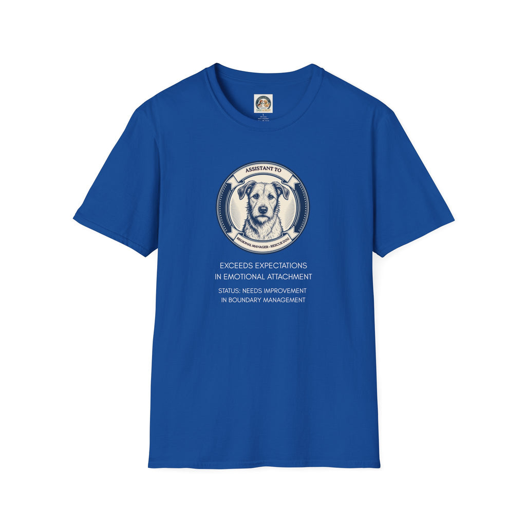 Rescue Dog T-Shirt — "Assistant to the Regional Manager" Funny Adopted Dog Tee