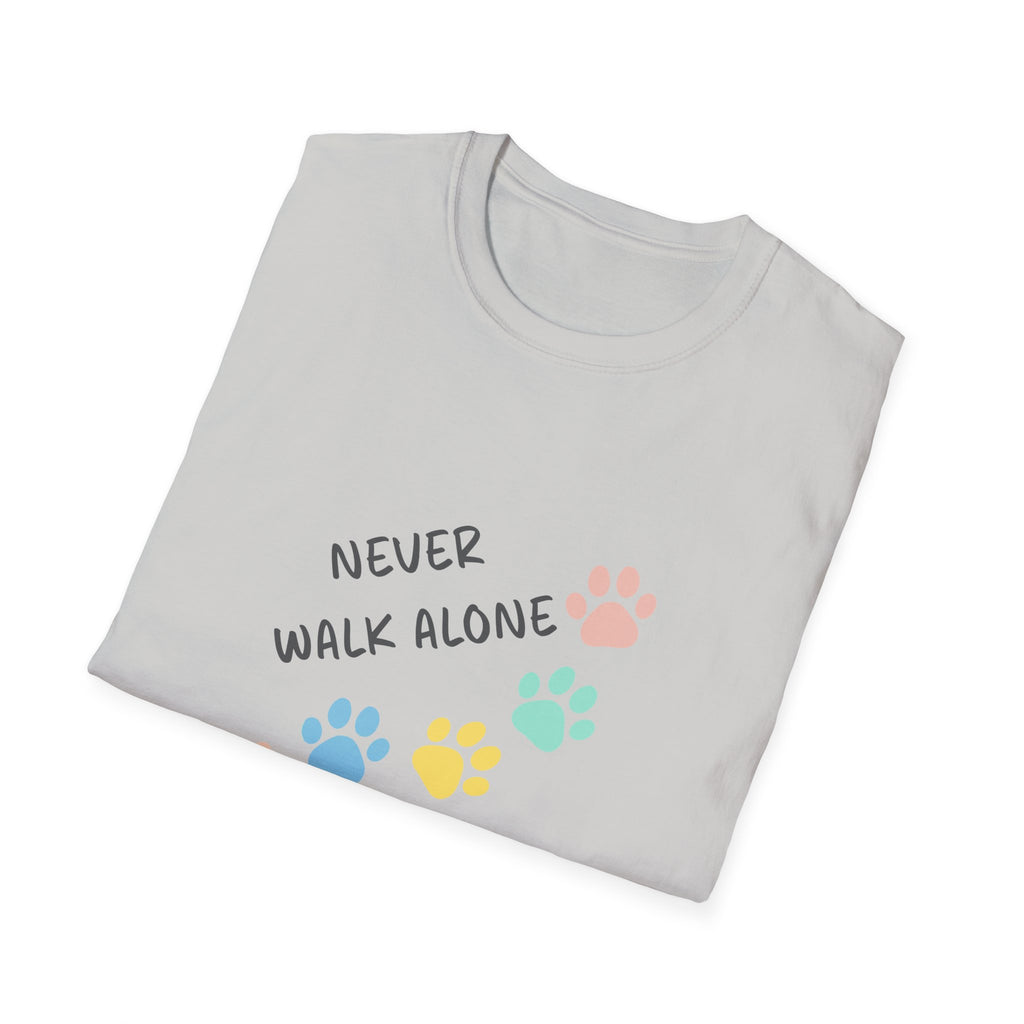 Never Walk Alone Paw & Footprint T-Shirt
