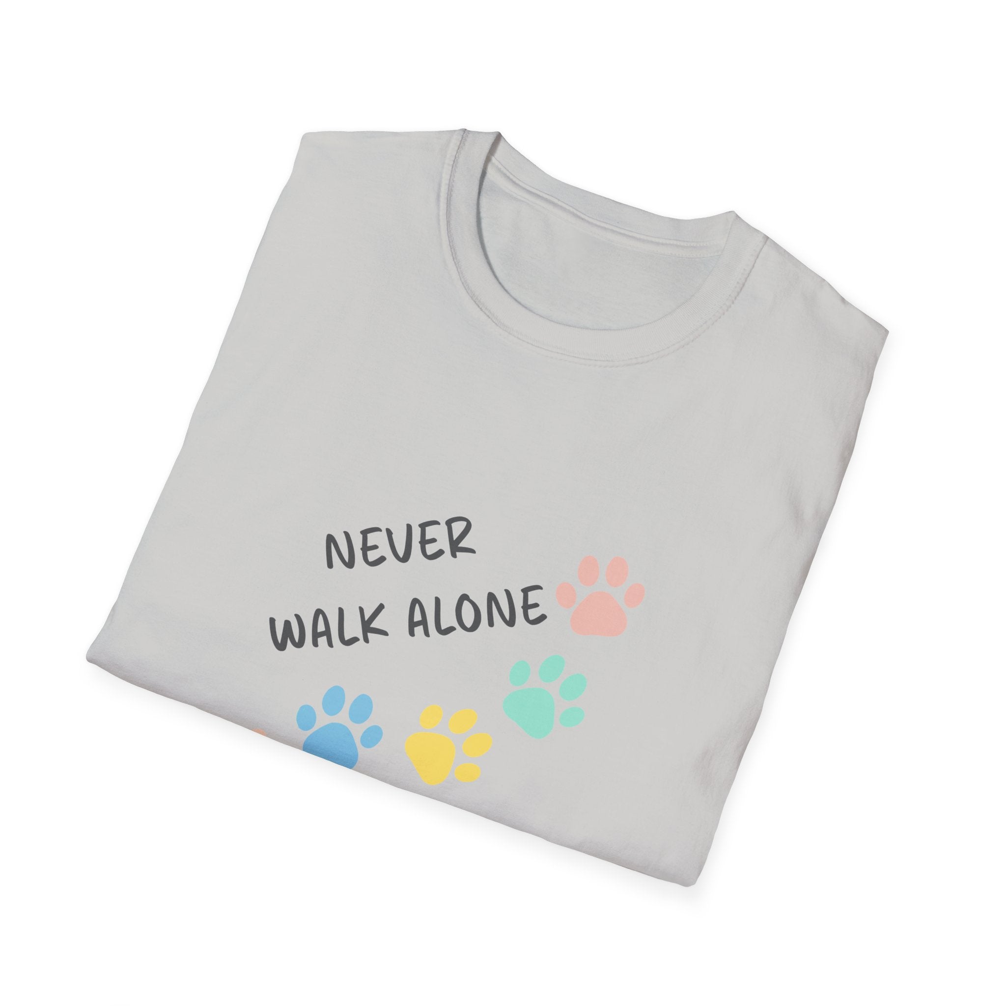 Never Walk Alone Paw & Footprint T-Shirt