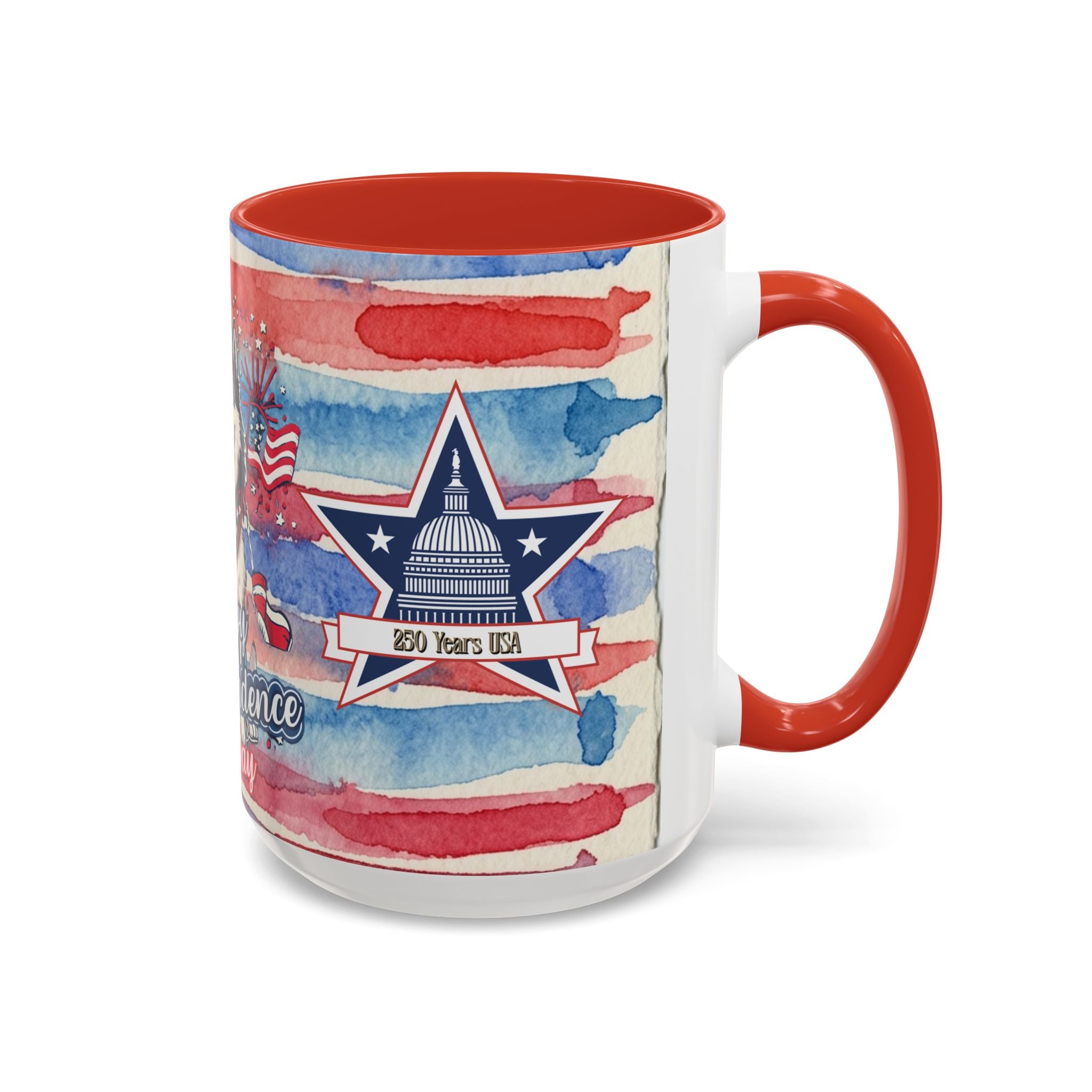 Independence Day Husky Coffee Mug — Happy 4th of July Patriotic Accent Mug (11/15oz)