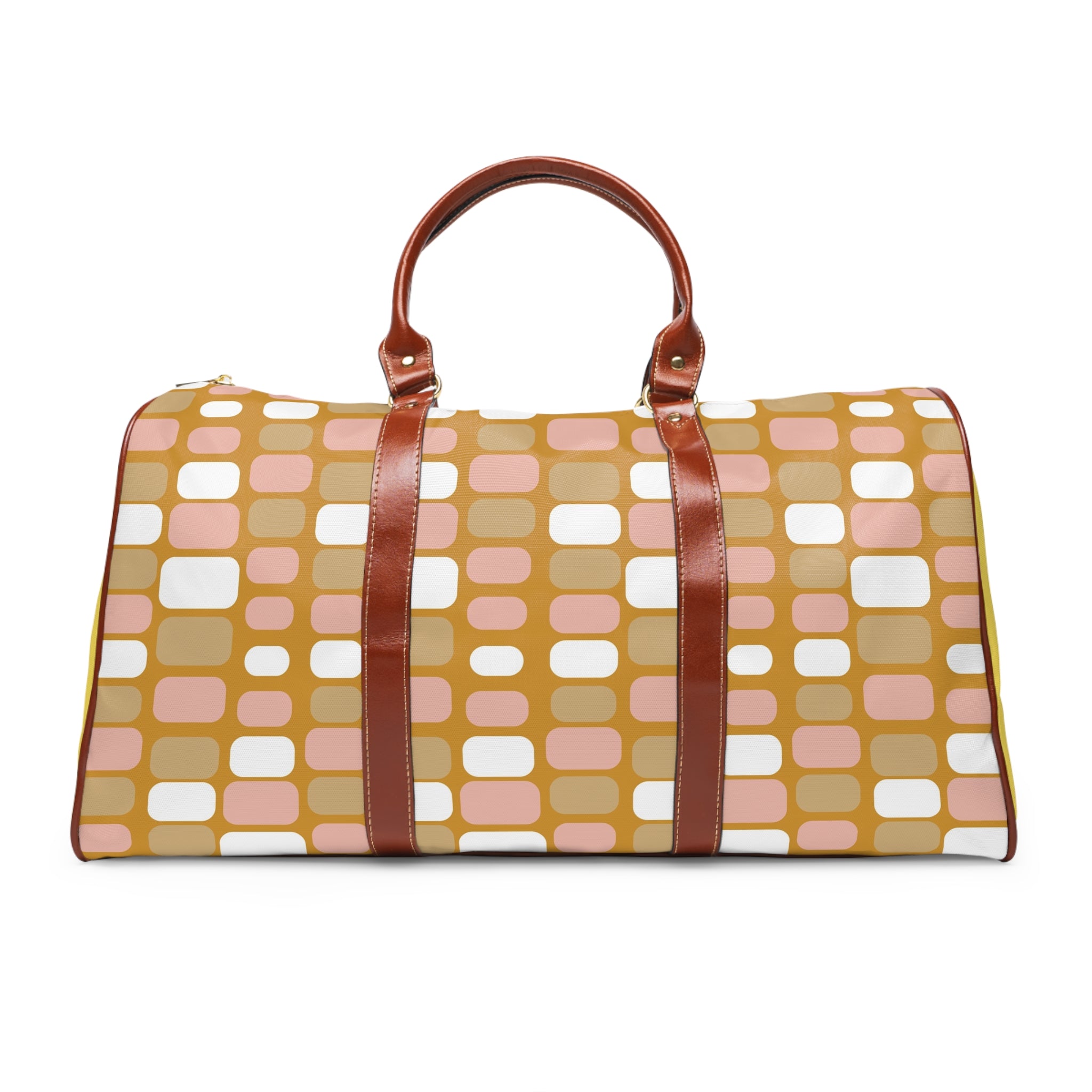 Yorkshire Terrier Floral Waterproof Travel Bag — Mustard Dog Weekender Duffel