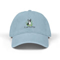 Embroidered Green Floral Pug Denim Hat — Vintage Casual Baseball Cap