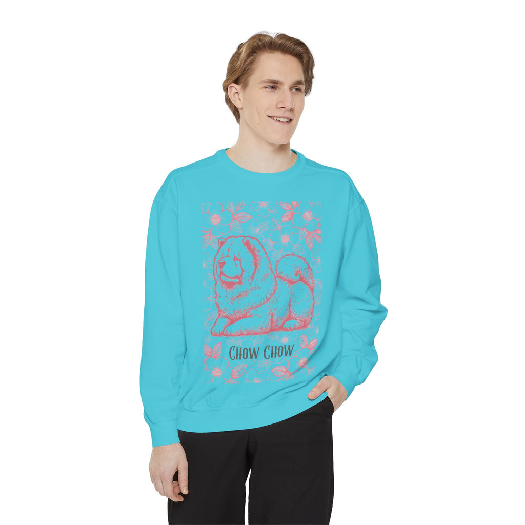 Chow Chow Floral Sweatshirt — Vintage Sketch Dog Crewneck