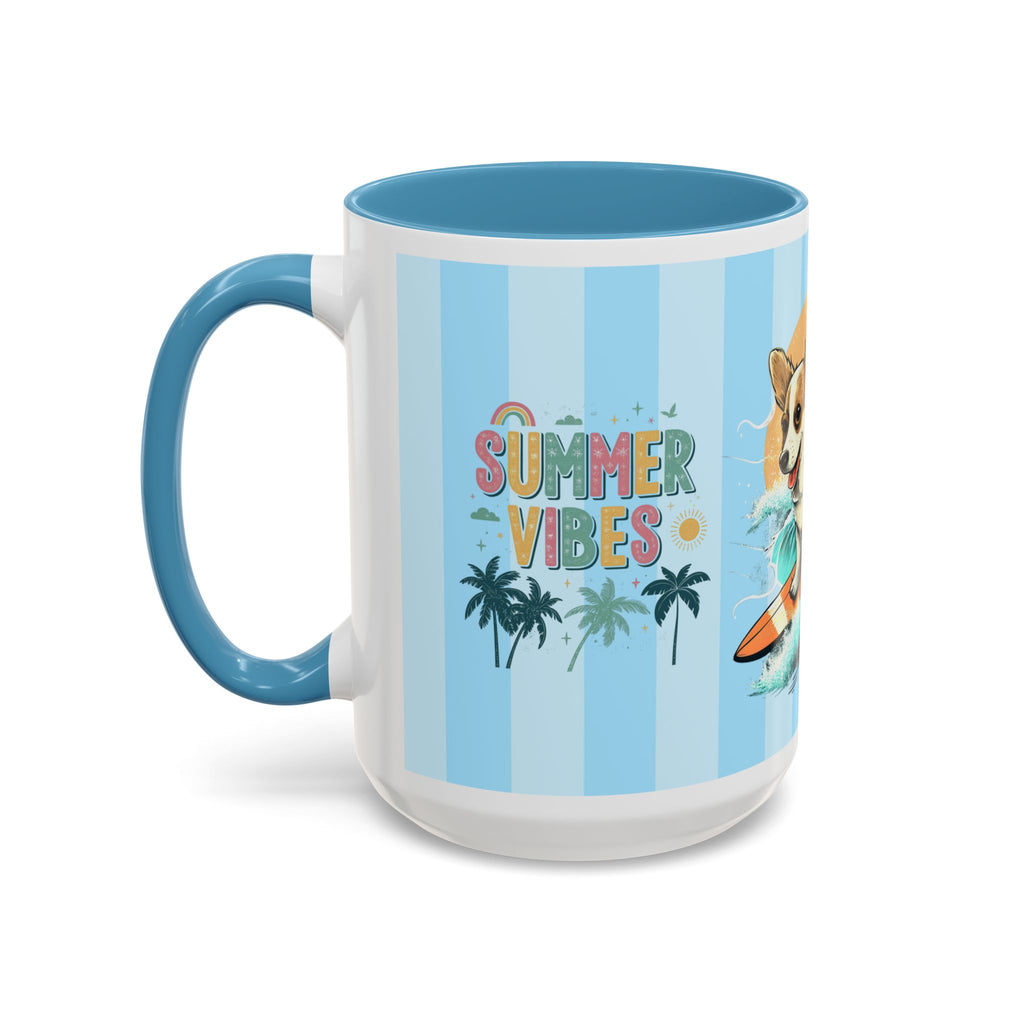 Summer Vibes Corgi Surf Coffee Mug — Cute Dog Lover Gift (11/15 oz)