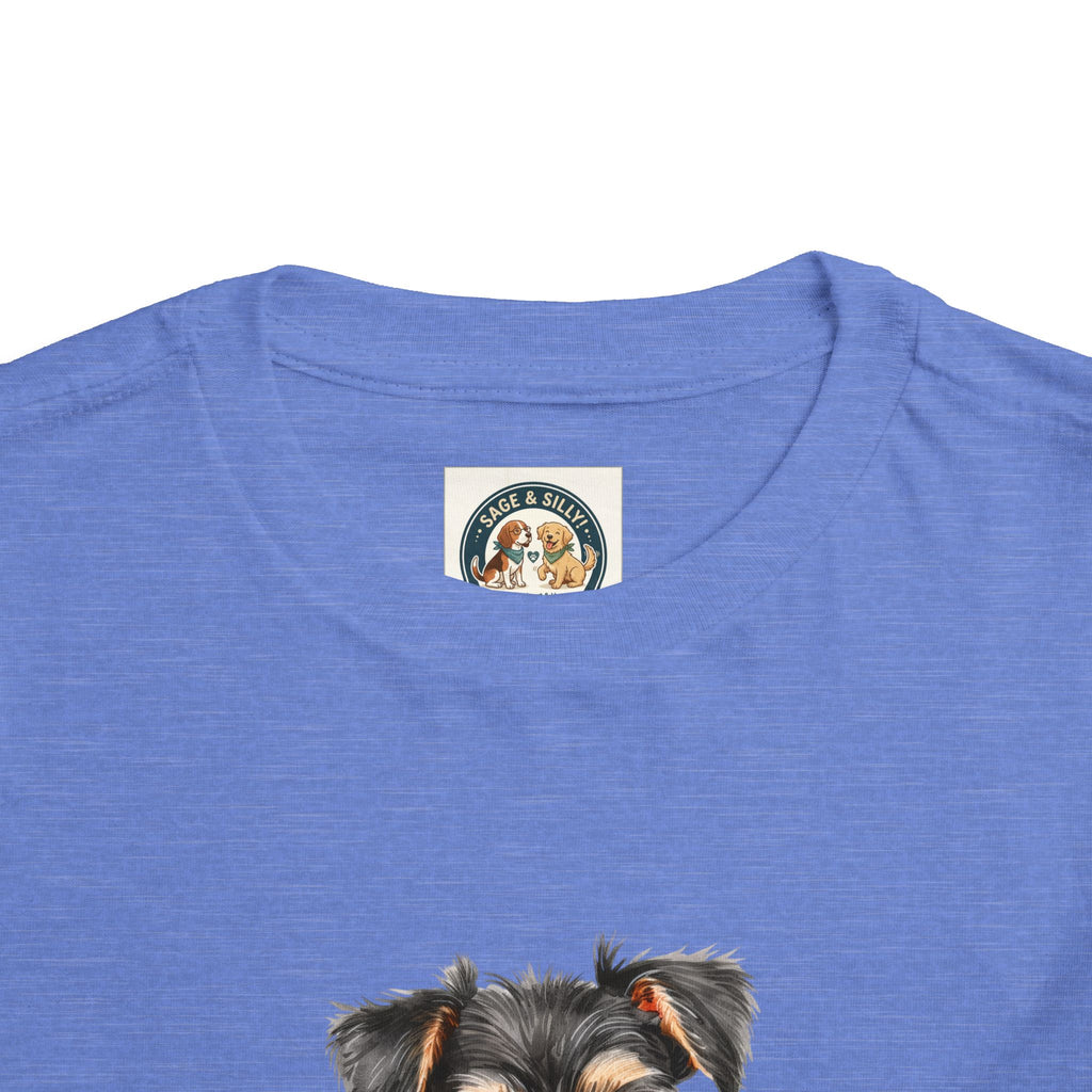 Toddler Tee — Cute Yorkie Puppy Peeking Graphic