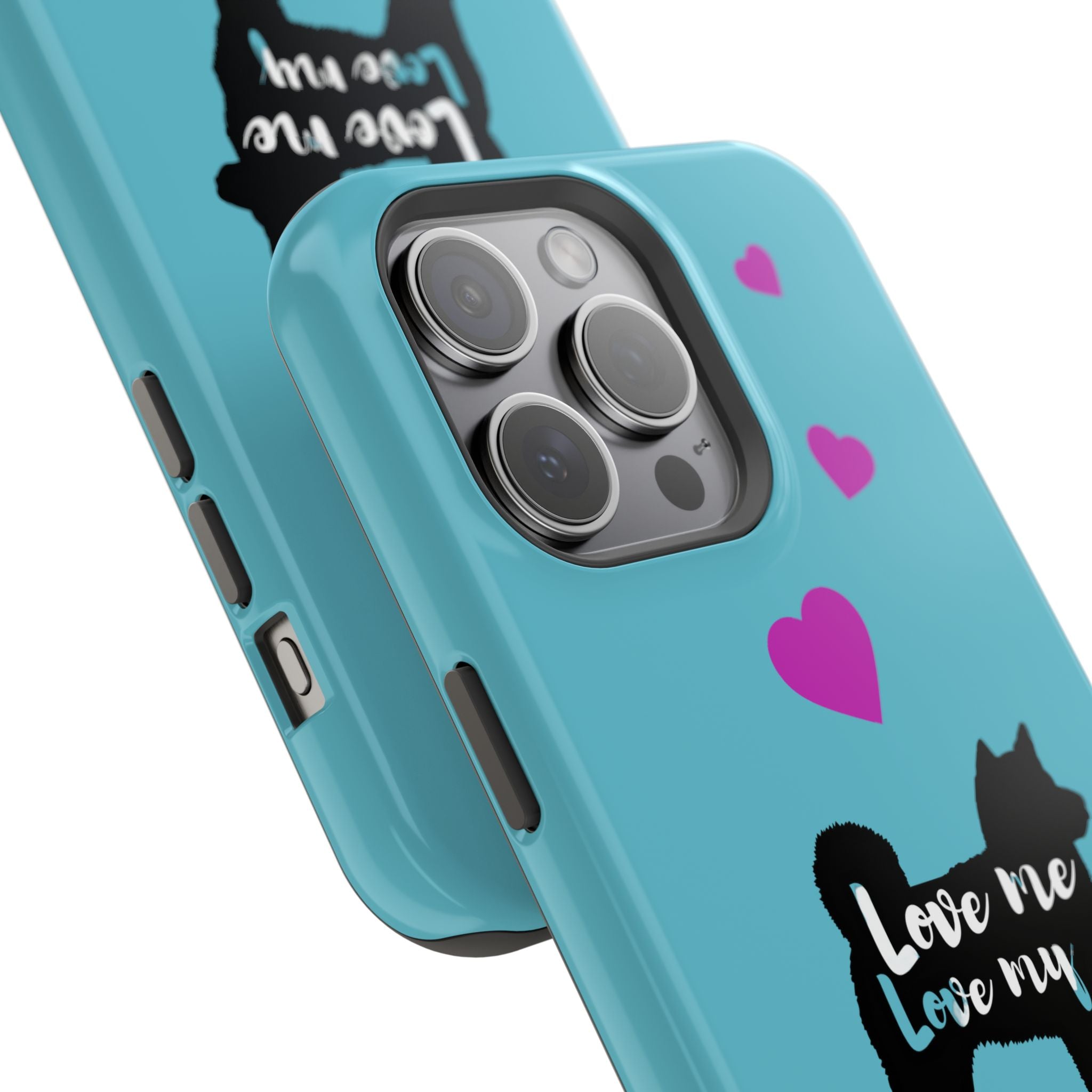 Shiba Inu Phone Case – "Love Me Love My Shiba Inu" Impact-Resistant Case, Cute Heart Design