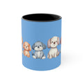 Cute Puppy Pattern Accent Mug — 11oz Colorful Dog Coffee Cup