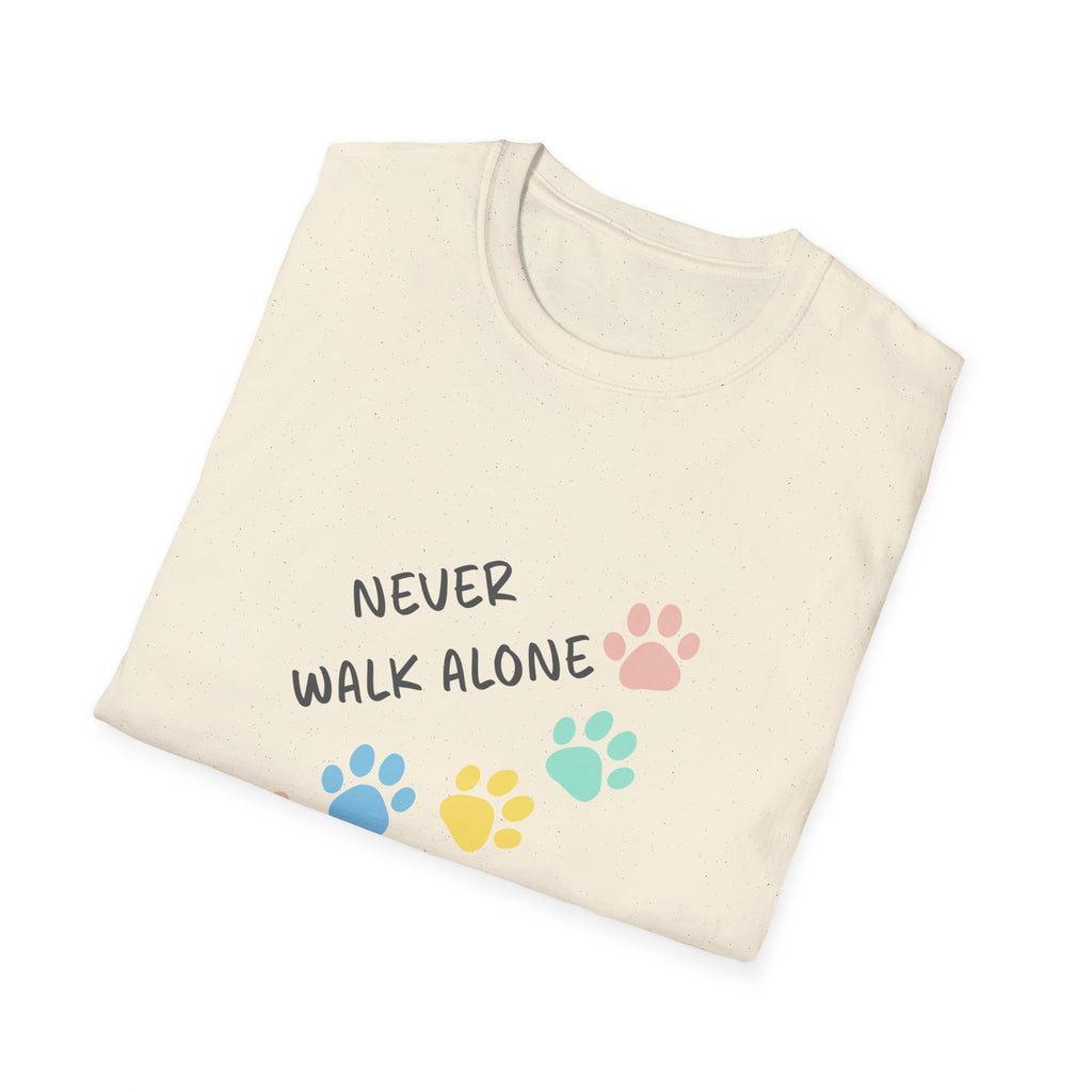 Never Walk Alone Paw & Footprint T-Shirt