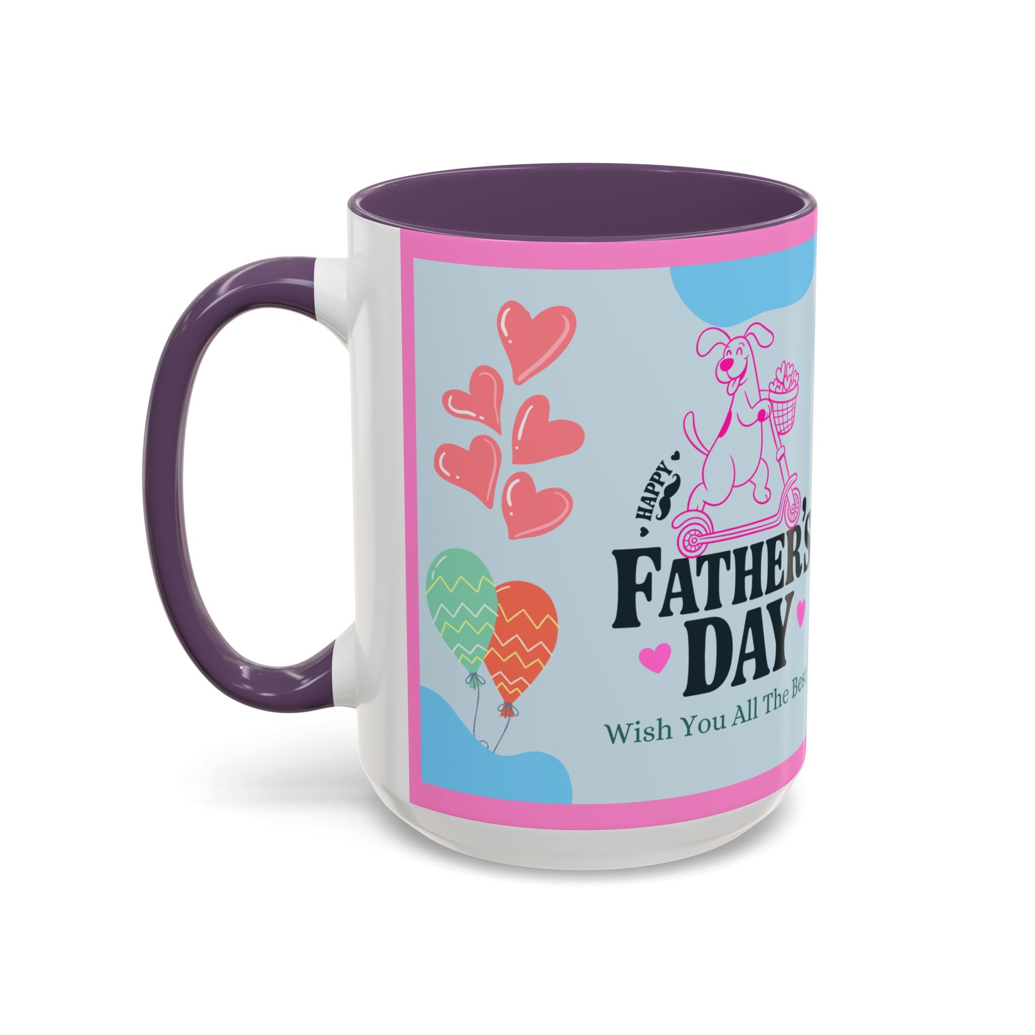 Father's Day Coffee Mug – Cute Dog on Scooter Design (11/15oz)
