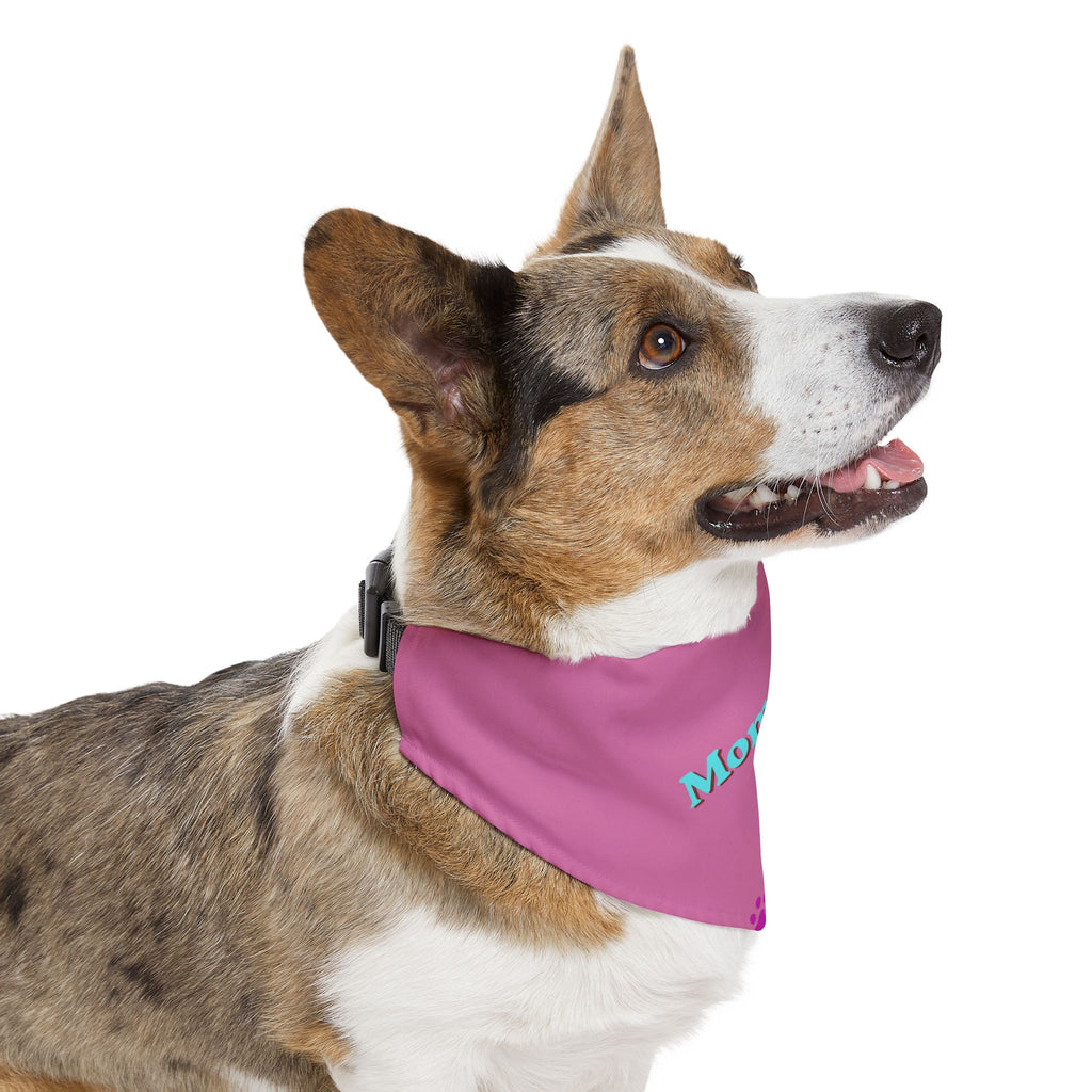 Dog Bandana Collar — "Mommy's Girl" Pink Paw-Print Pet Bandana