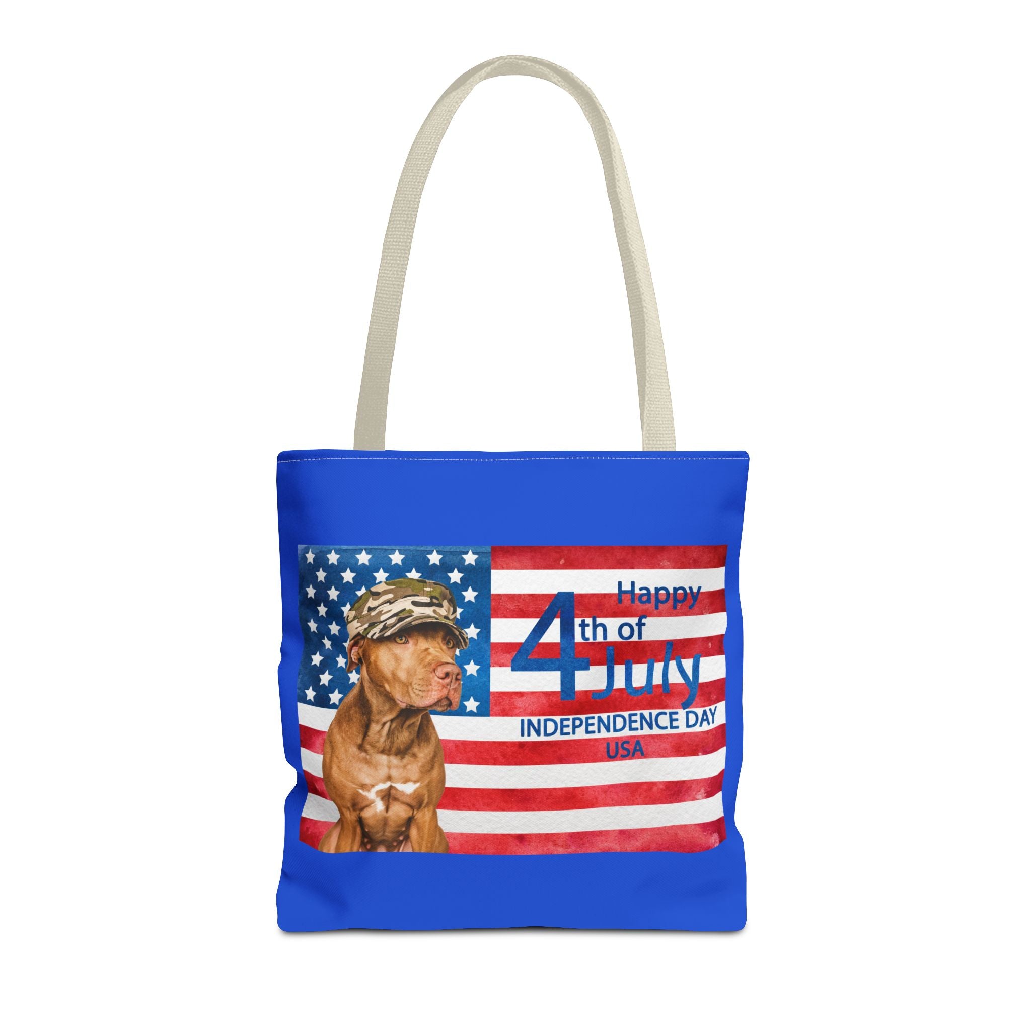 Independence Day Dog Tote Bag — Happy 4th of July USA Flag Tote
