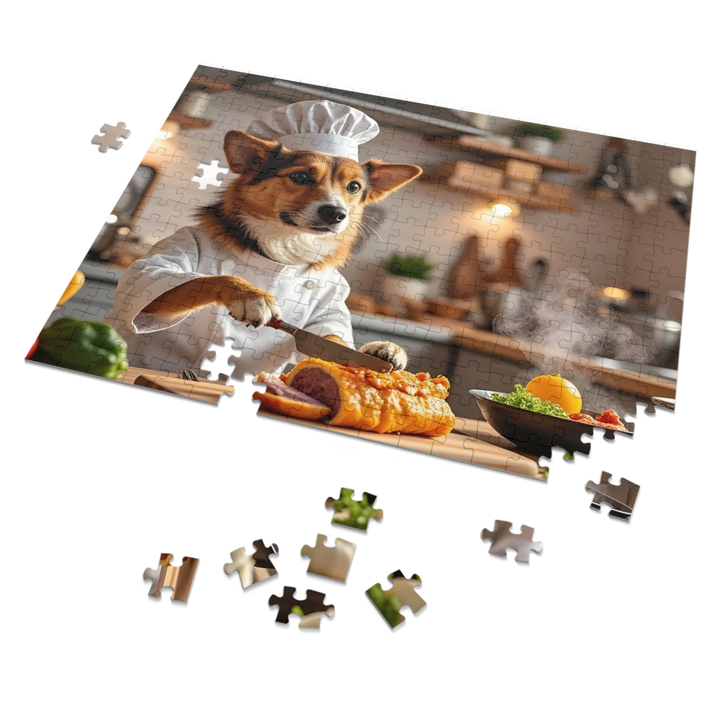 Corgi Chef Jigsaw Puzzle with Tin — Funny Dog Puzzle Gift for Kids & Adults