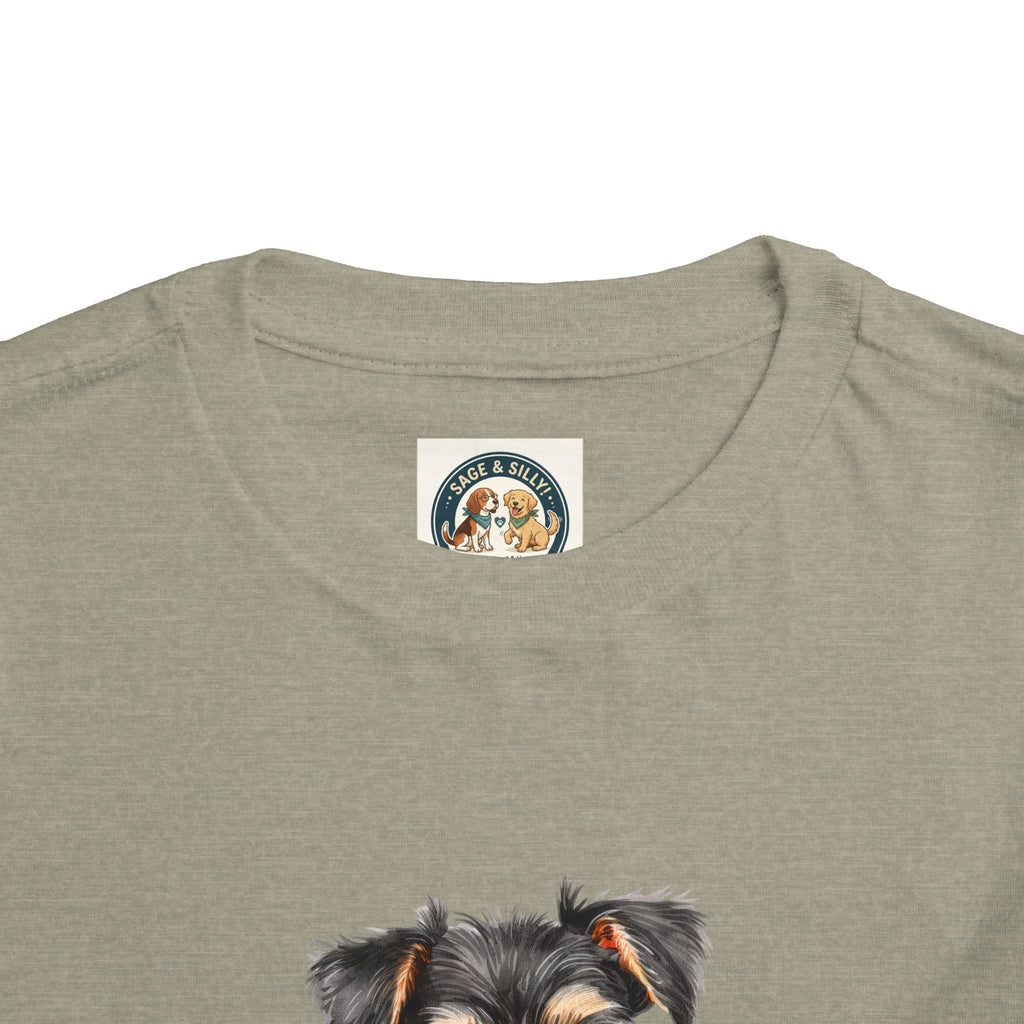 Toddler Tee — Cute Yorkie Puppy Peeking Graphic