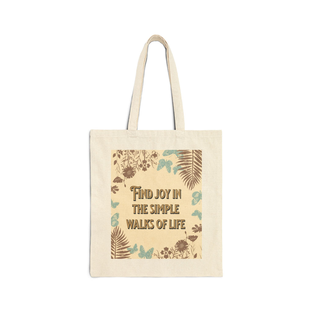 Tote Bag — "Find Joy In The Simple Walks Of Life" Dog Portrait Canvas Tote