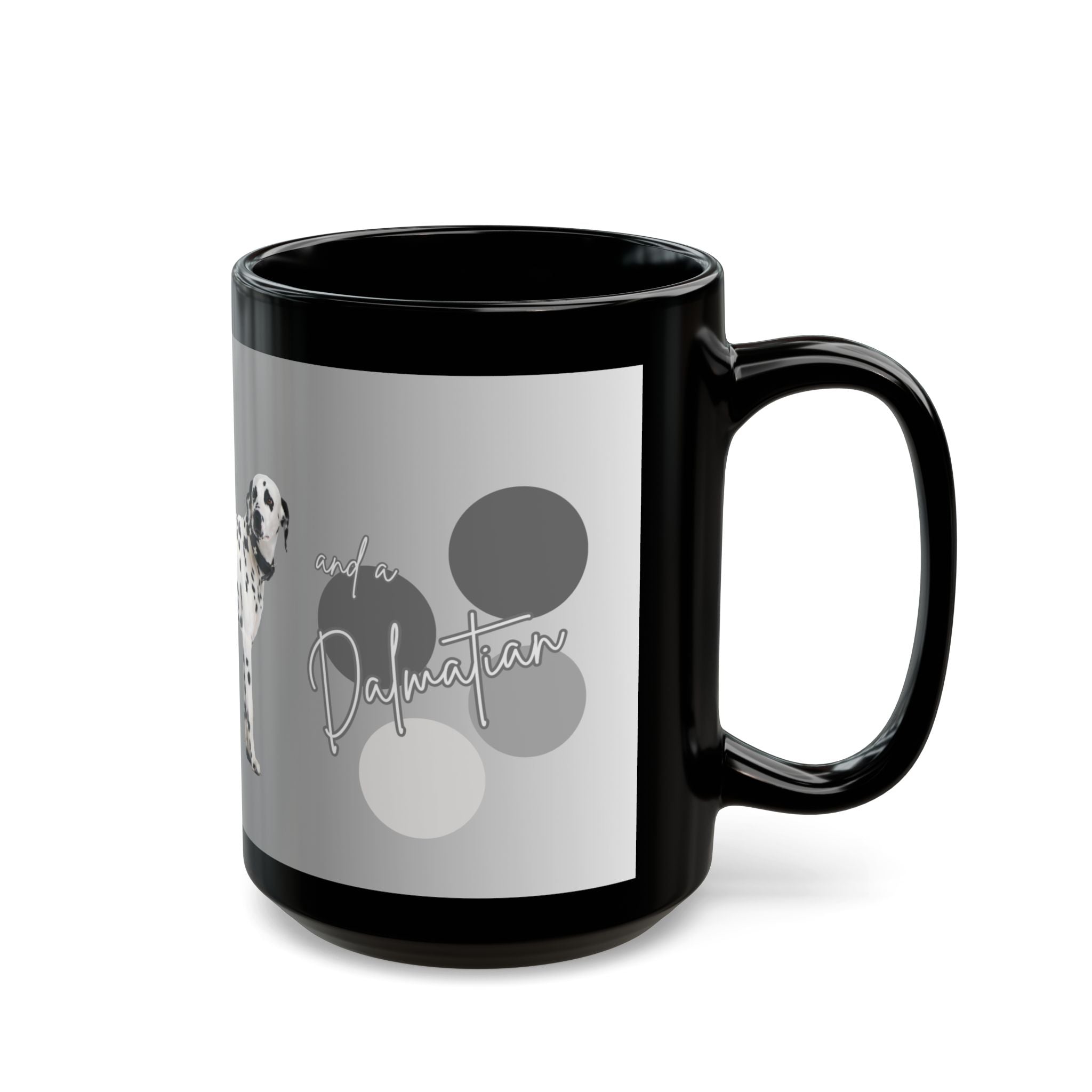 Dalmatian Dog Black Coffee Mug — 11oz & 15oz Ceramic Gift