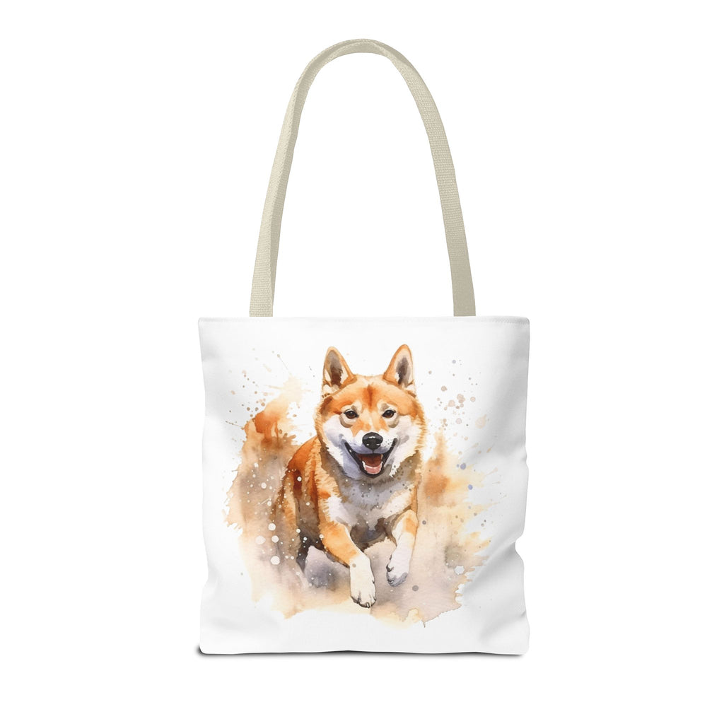 Shiba Inu Watercolor Tote Bag – Cute Running Dog All-Over Print