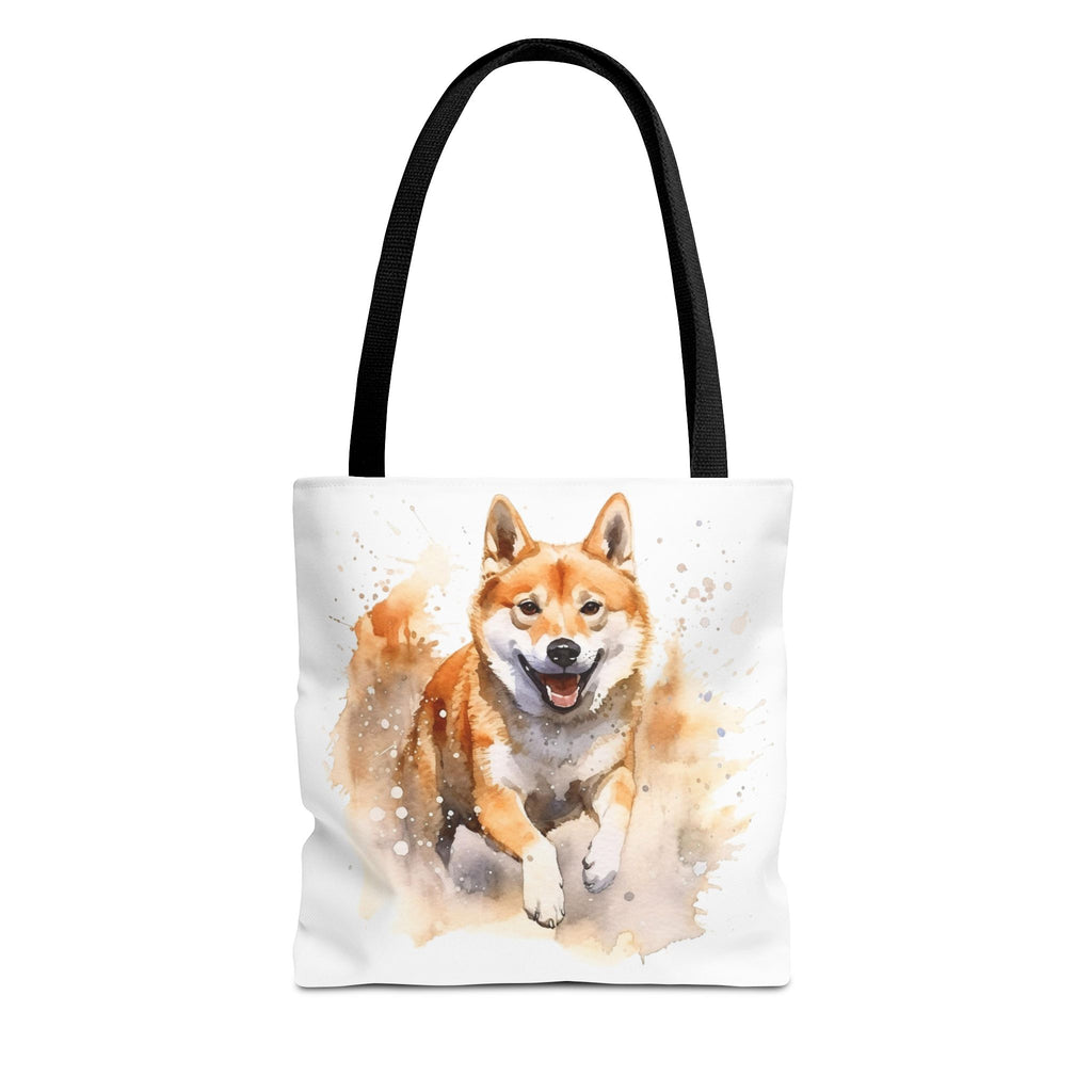 Shiba Inu Watercolor Tote Bag – Cute Running Dog All-Over Print