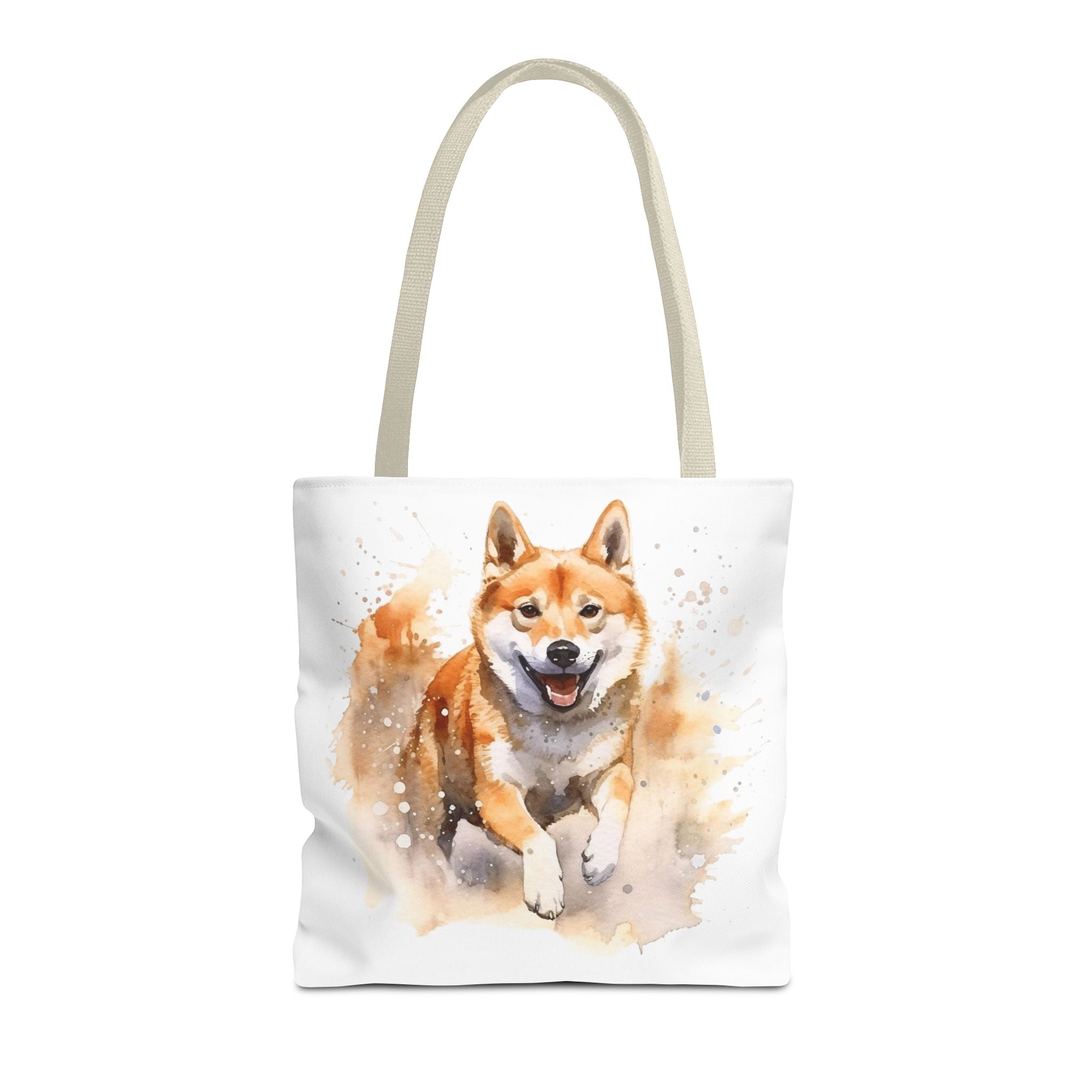 Shiba Inu Watercolor Tote Bag – Cute Running Dog All-Over Print