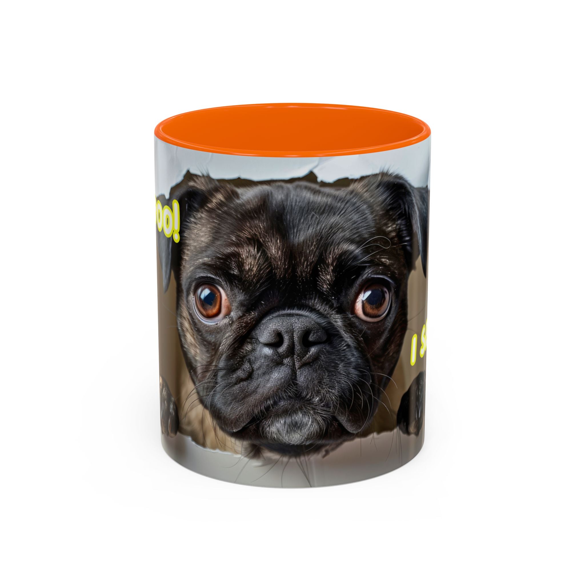 Pug “I See You!” Accent Coffee Mug — Cute Dog Lover Gift (11/15 oz)