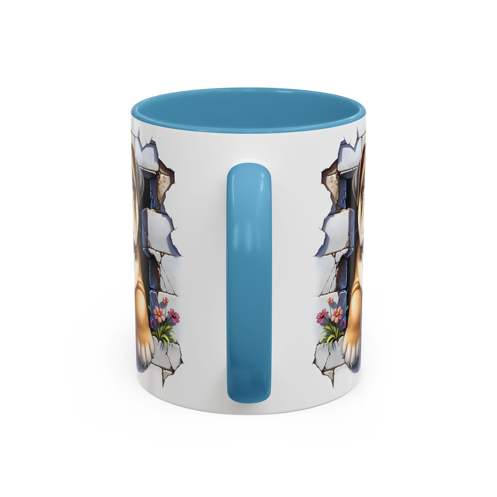 Bulldog Peek-A-Boo Accent Coffee Mug — Cute English Bulldog Coffee Cup (11/15 oz)