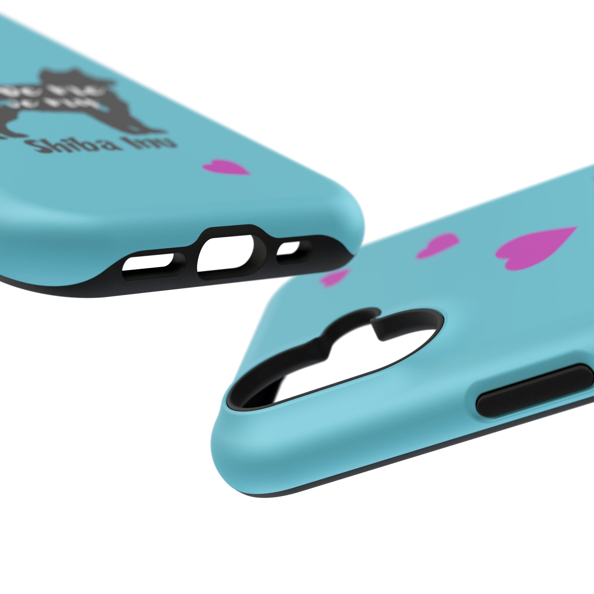 Shiba Inu Phone Case – "Love Me Love My Shiba Inu" Impact-Resistant Case, Cute Heart Design