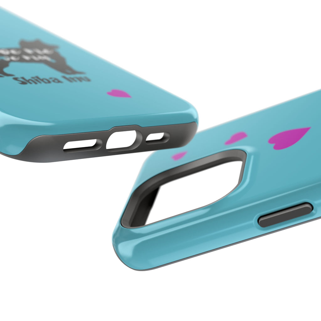 Shiba Inu Phone Case – "Love Me Love My Shiba Inu" Impact-Resistant Case, Cute Heart Design
