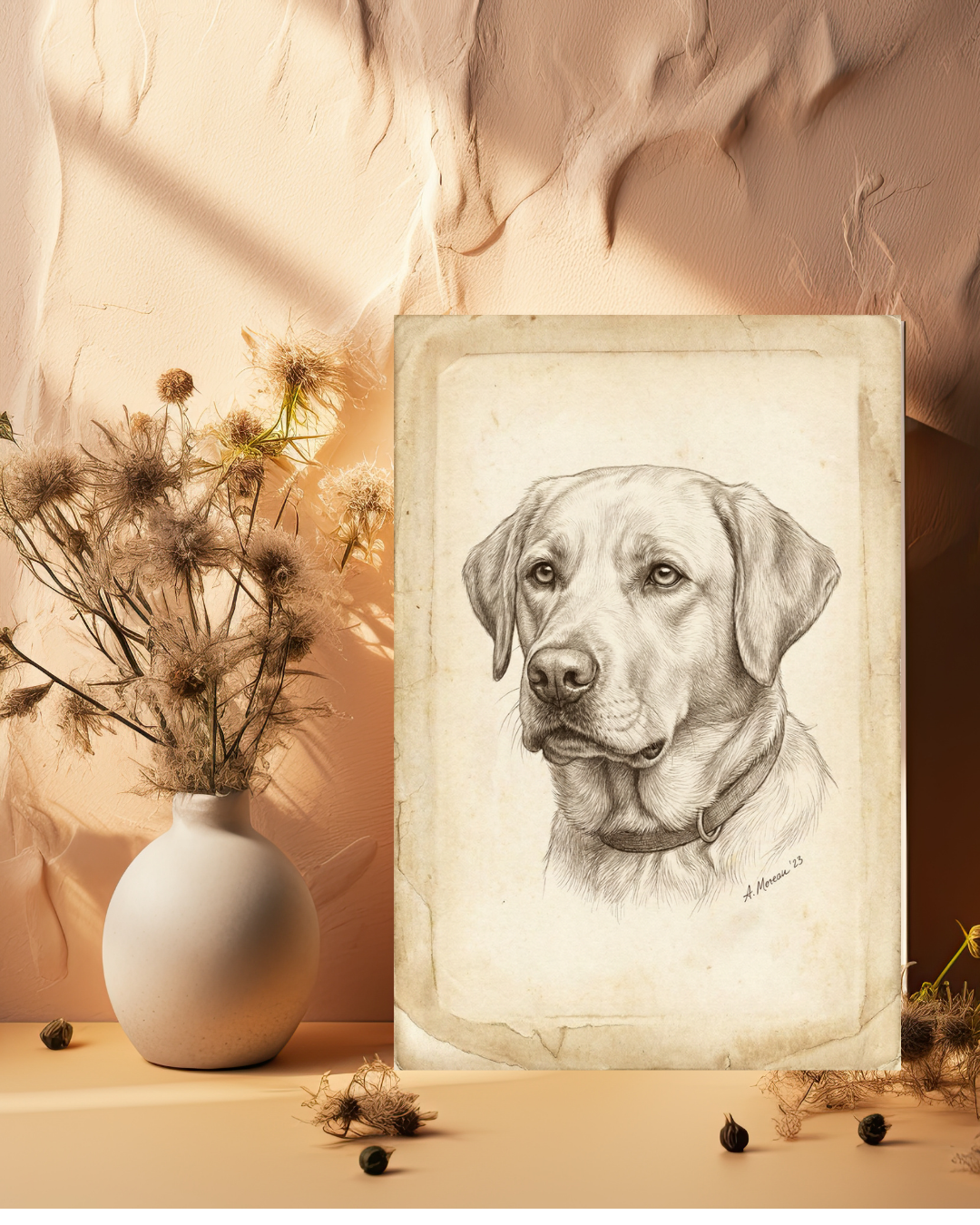Labrador Pencil Portrait – Downloadable Wall Art