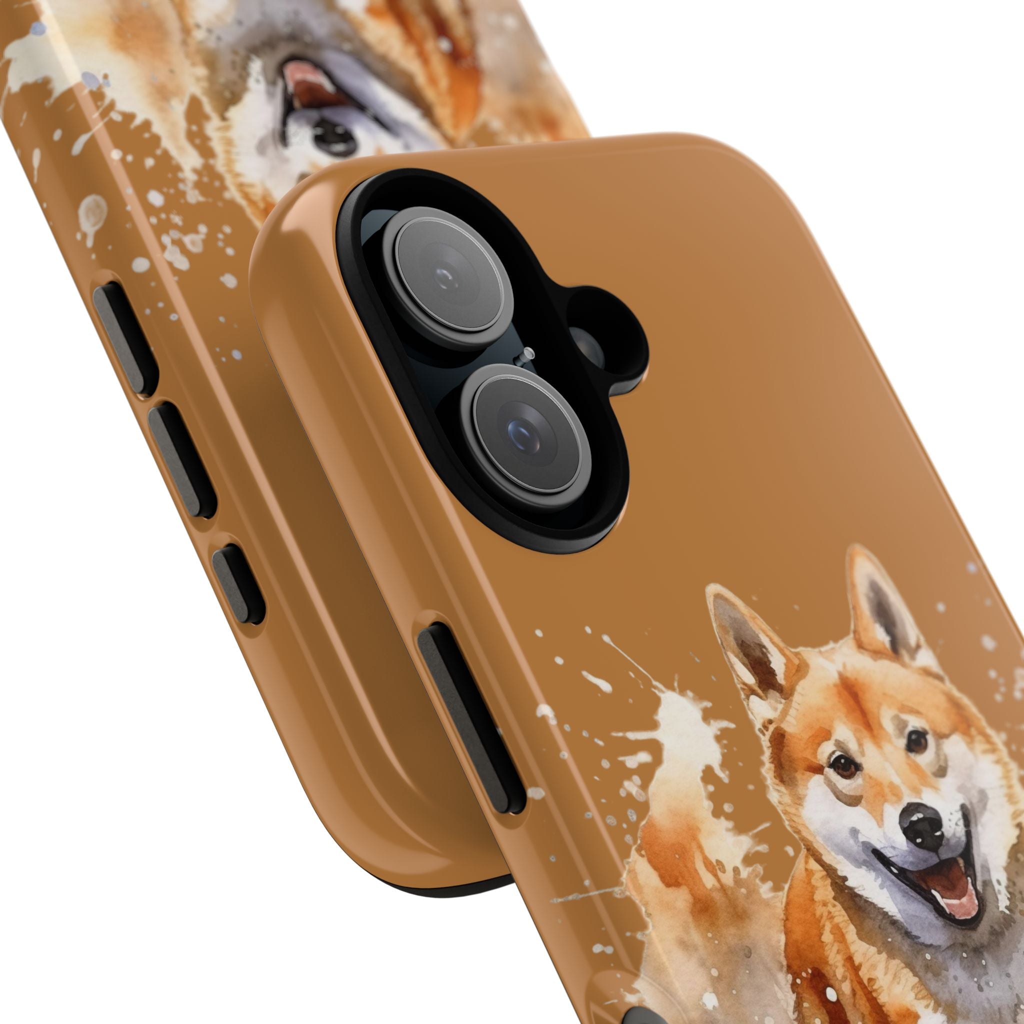 Shiba Inu Phone Case — Energetic Watercolor Dog Protective Case