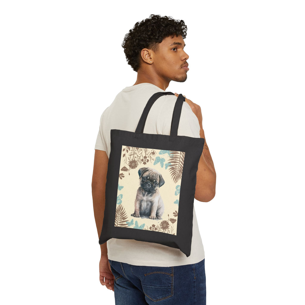 Tote Bag — "Grace is a wet nose and a hopeful tail" Dog Portrait Canvas Tote