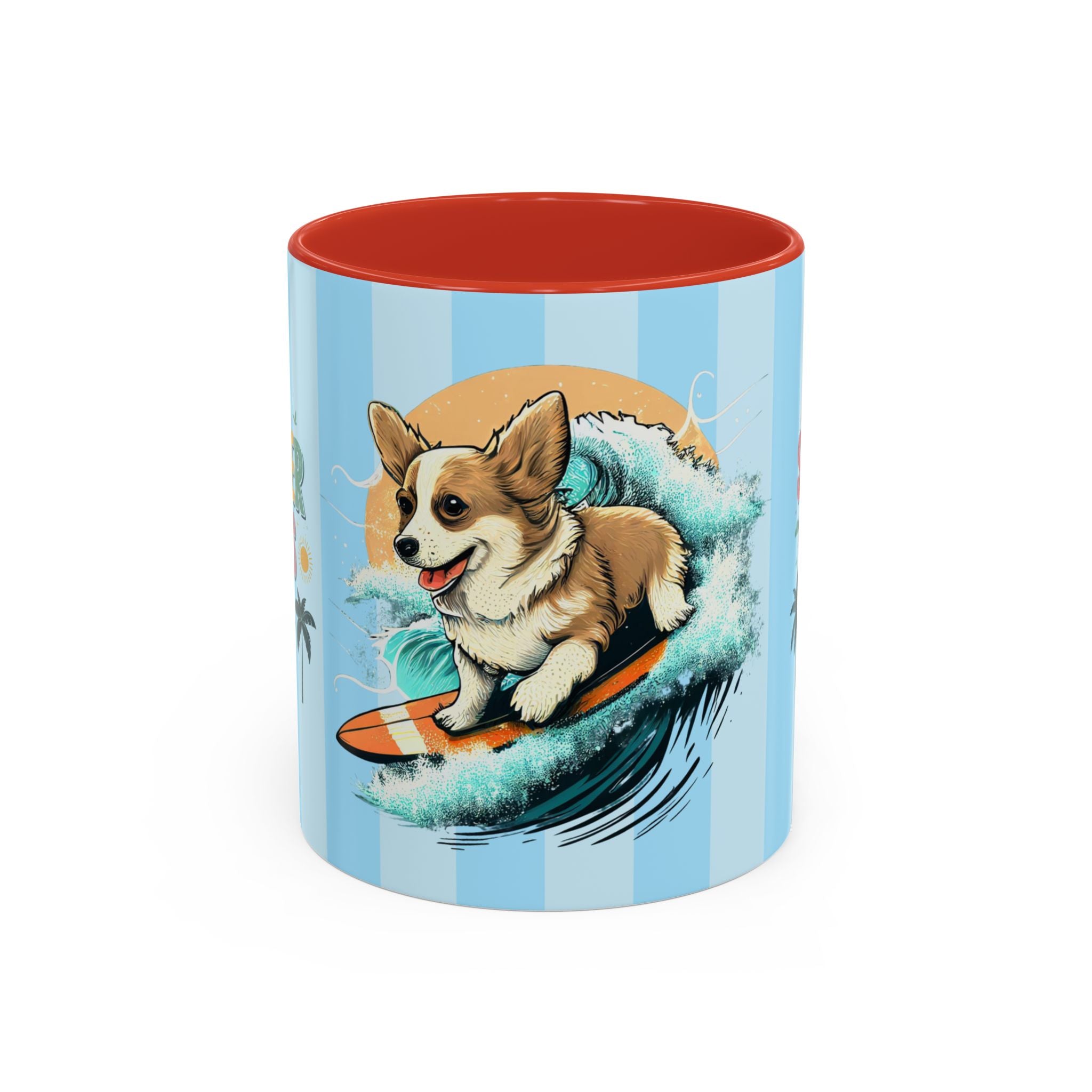 Summer Vibes Corgi Surf Coffee Mug — Cute Dog Lover Gift (11/15 oz)
