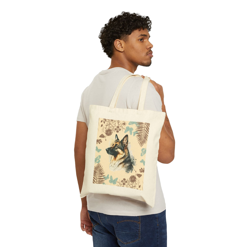 Tote Bag — "Find Joy In The Simple Walks Of Life" Dog Portrait Canvas Tote