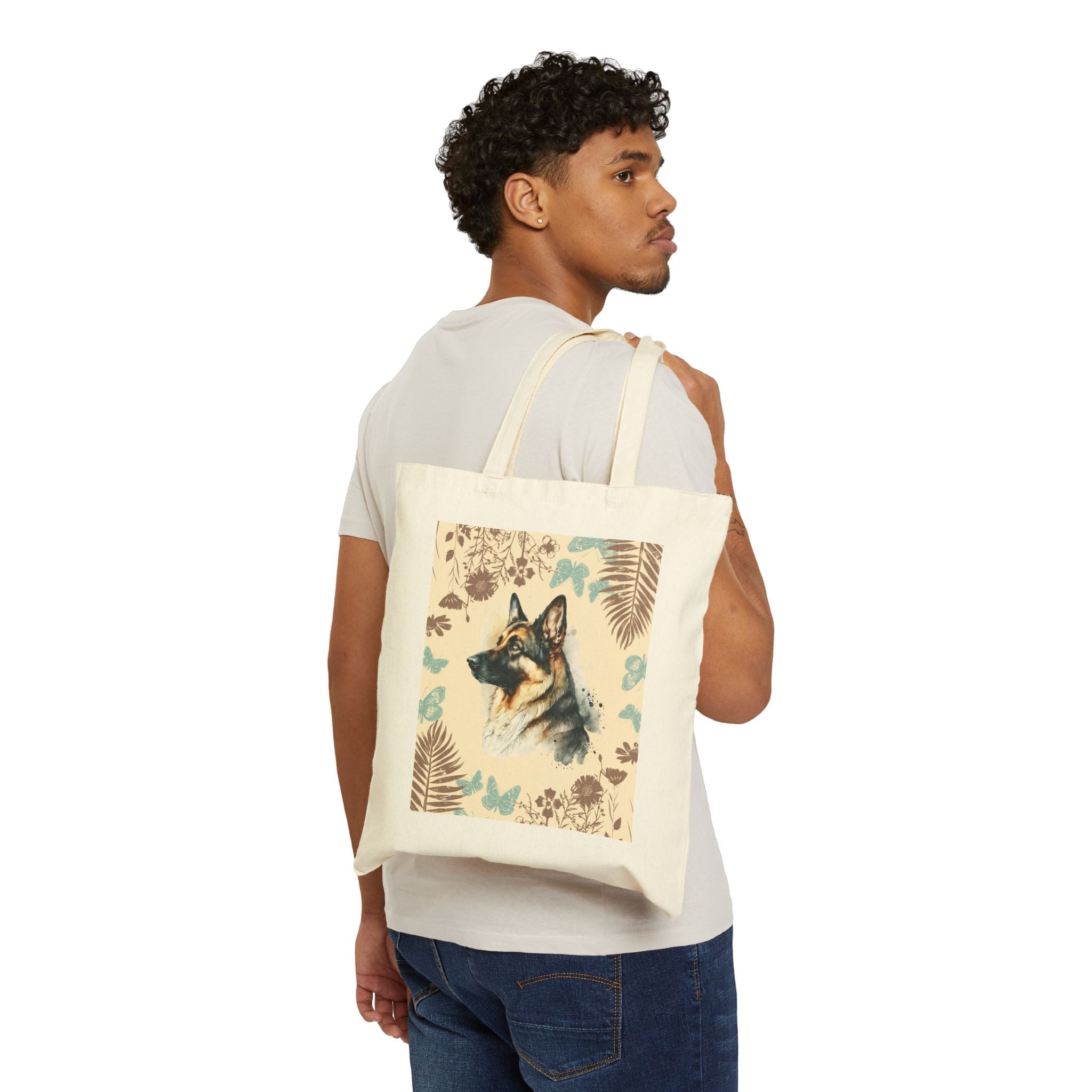 Tote Bag — "Find Joy In The Simple Walks Of Life" Dog Portrait Canvas Tote