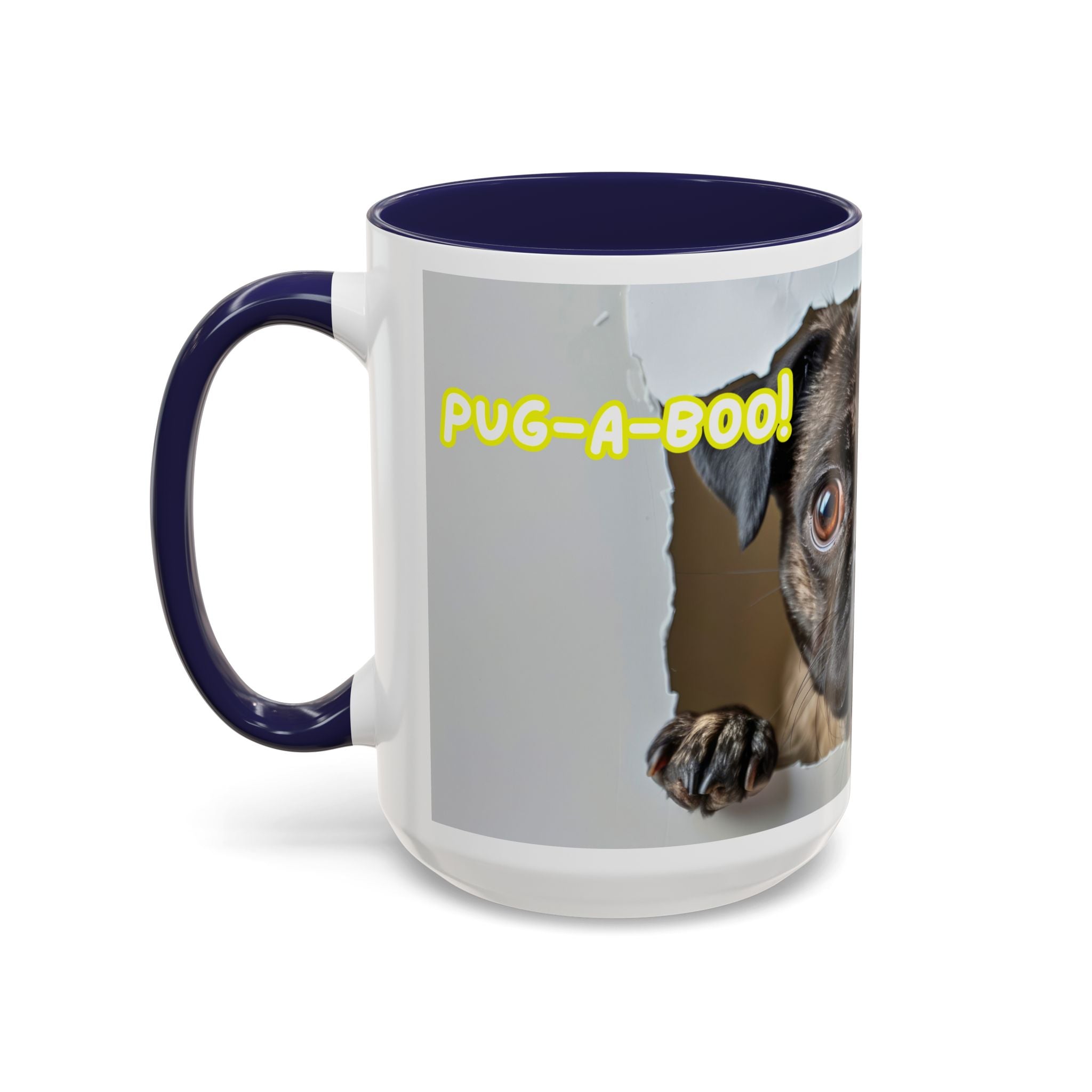 Pug “I See You!” Accent Coffee Mug — Cute Dog Lover Gift (11/15 oz)