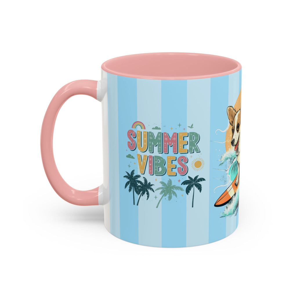 Summer Vibes Corgi Surf Coffee Mug — Cute Dog Lover Gift (11/15 oz)
