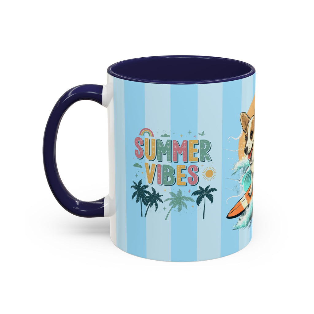Summer Vibes Corgi Surf Coffee Mug — Cute Dog Lover Gift (11/15 oz)
