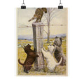 Vintage Terriers and Cat Poster — Matte Vertical Wall Art