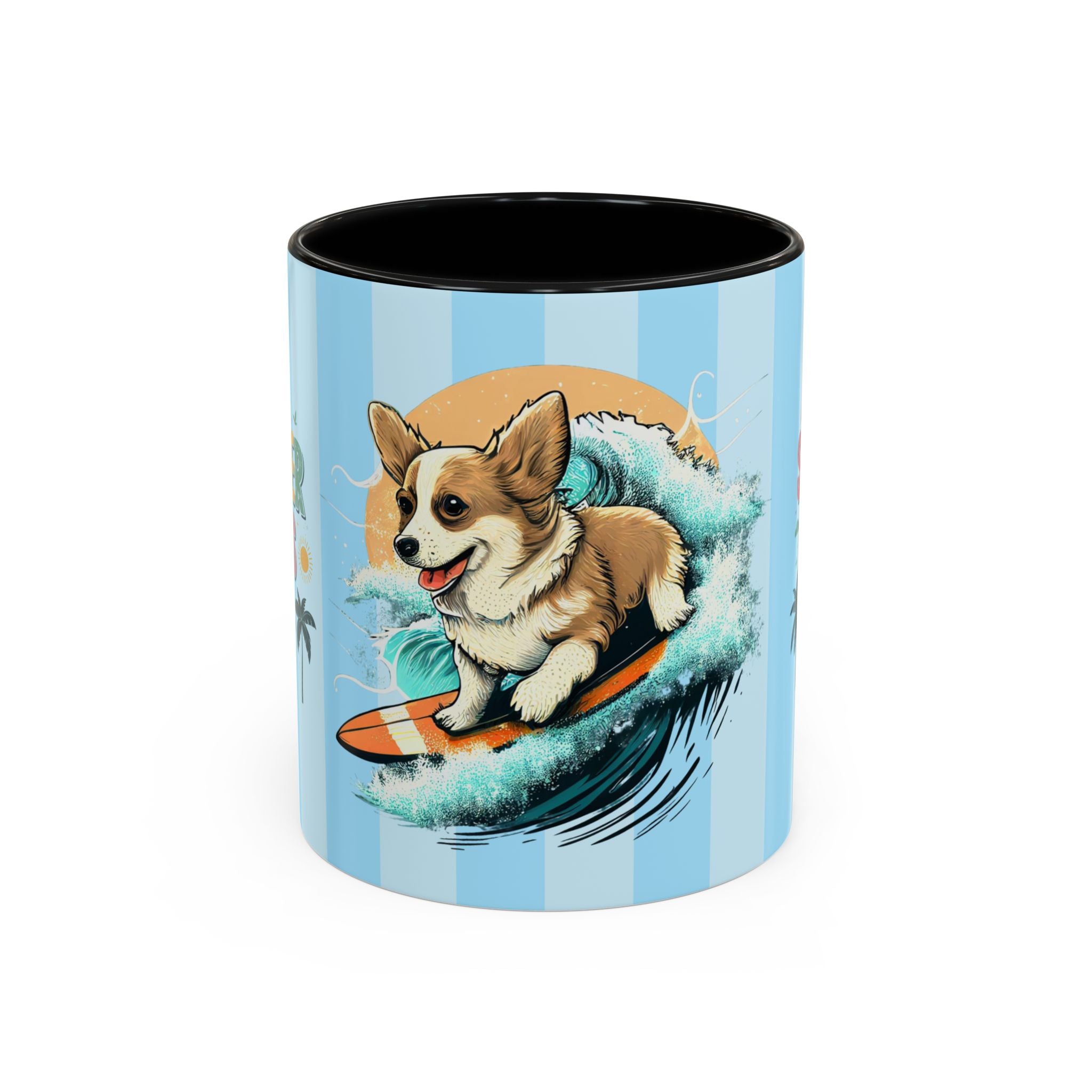 Summer Vibes Corgi Surf Coffee Mug — Cute Dog Lover Gift (11/15 oz)