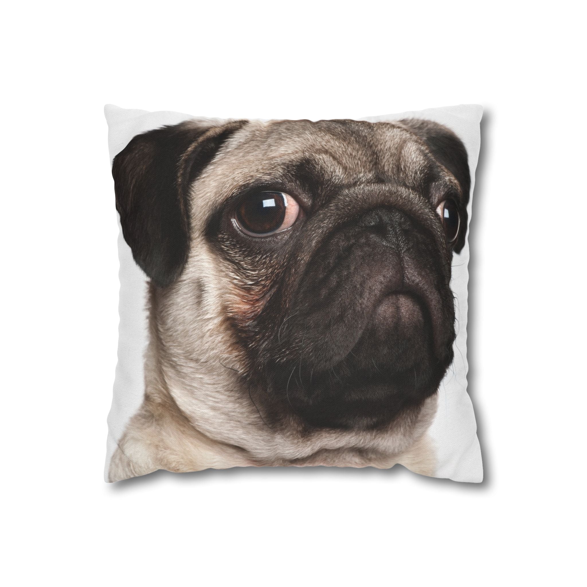 Pug Face Throw Pillowcase — Cute Dog Decorative Pillow Cover