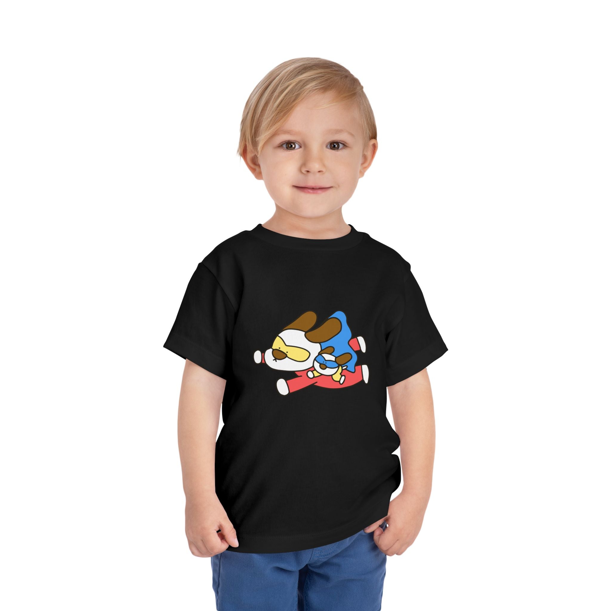 Toddler Tee – Cute Superhero Dog & Puppy Flight Graphic