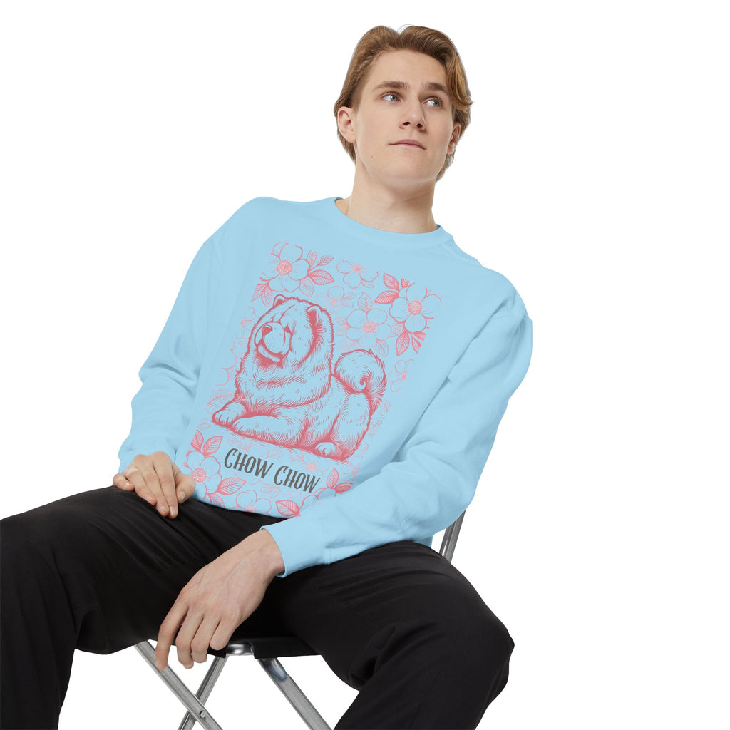 Chow Chow Floral Sweatshirt — Vintage Sketch Dog Crewneck