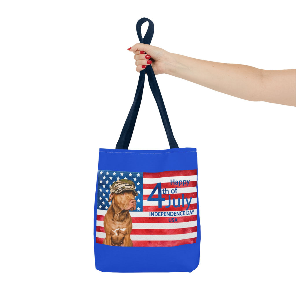 Independence Day Dog Tote Bag — Happy 4th of July USA Flag Tote