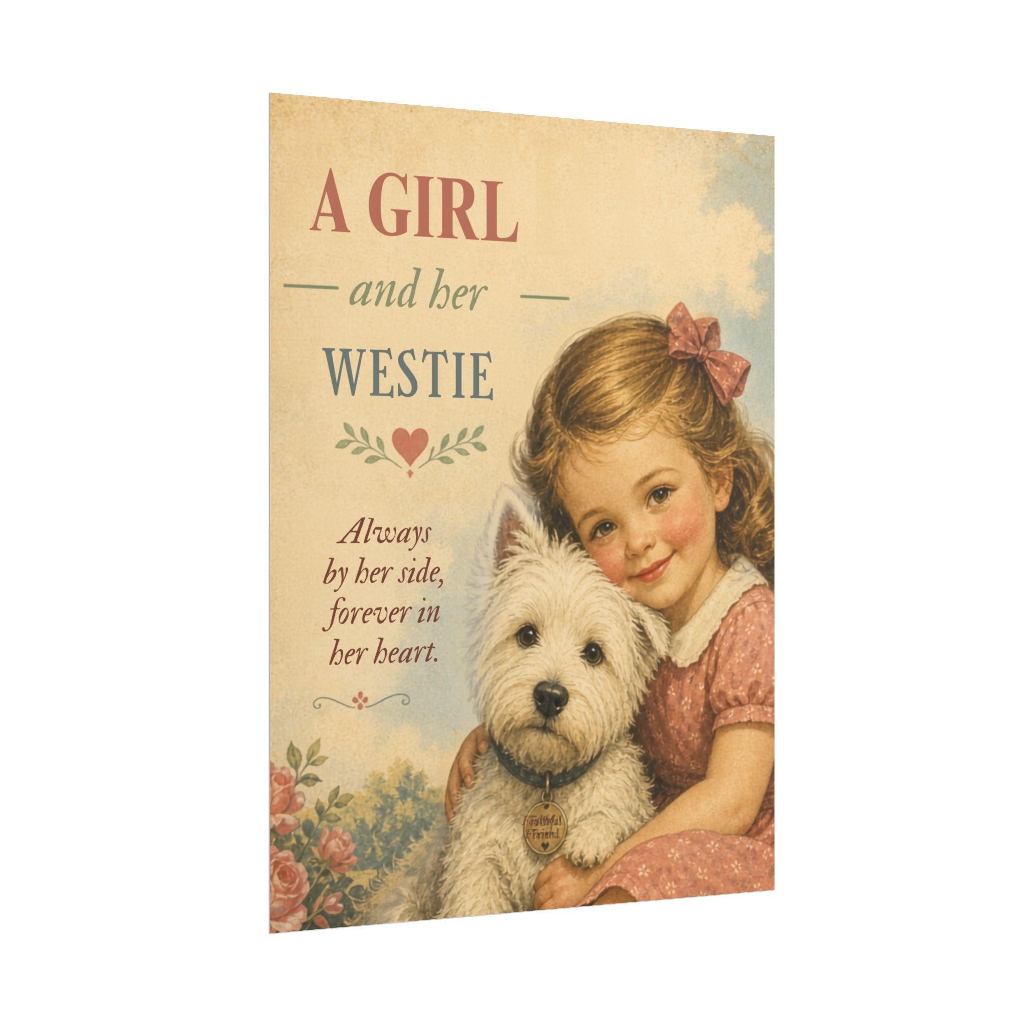 Westie Dog Poster — "A Girl and Her Westie" Vintage Art Print