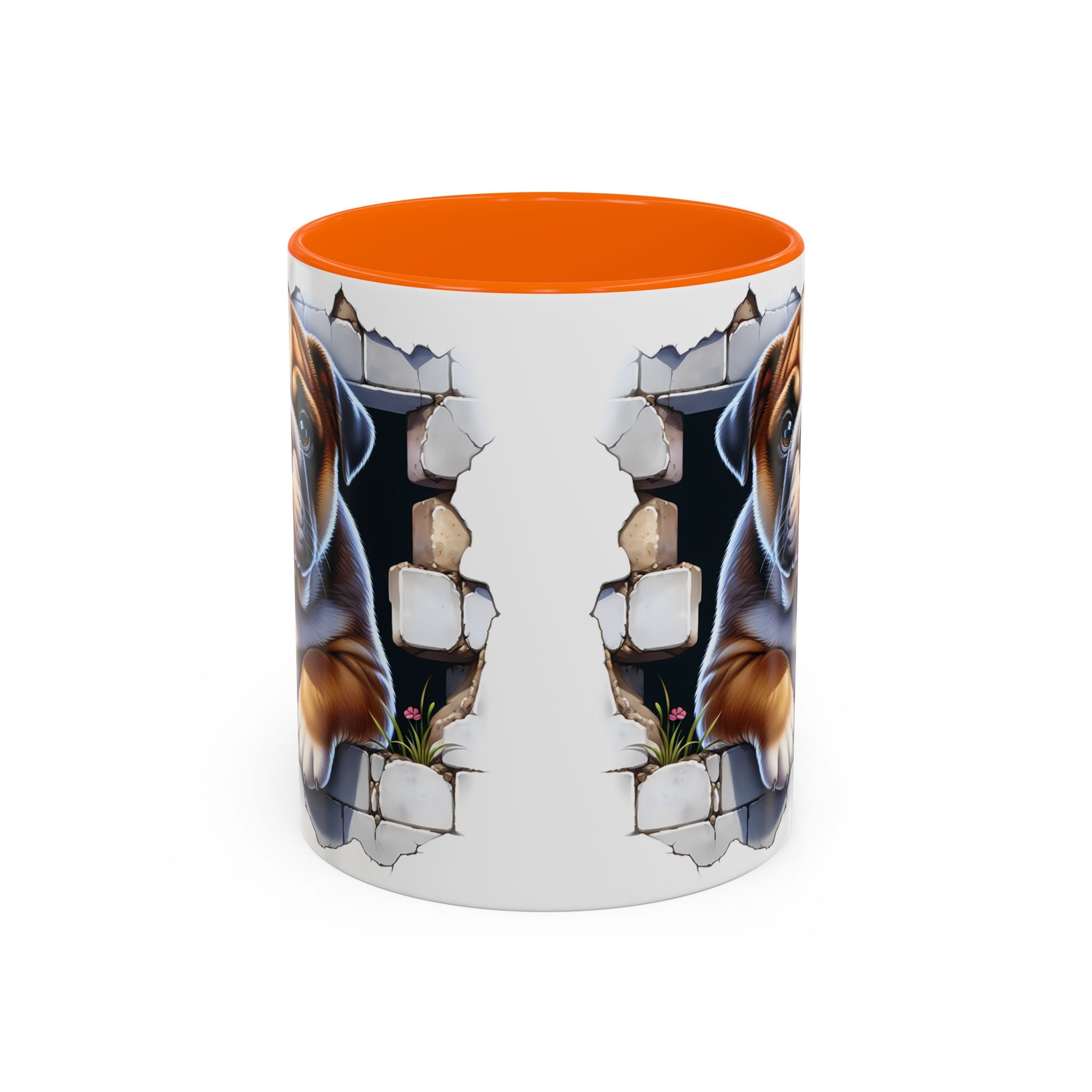 Bulldog Peek-A-Boo Accent Coffee Mug — Cute English Bulldog Coffee Cup (11/15 oz)